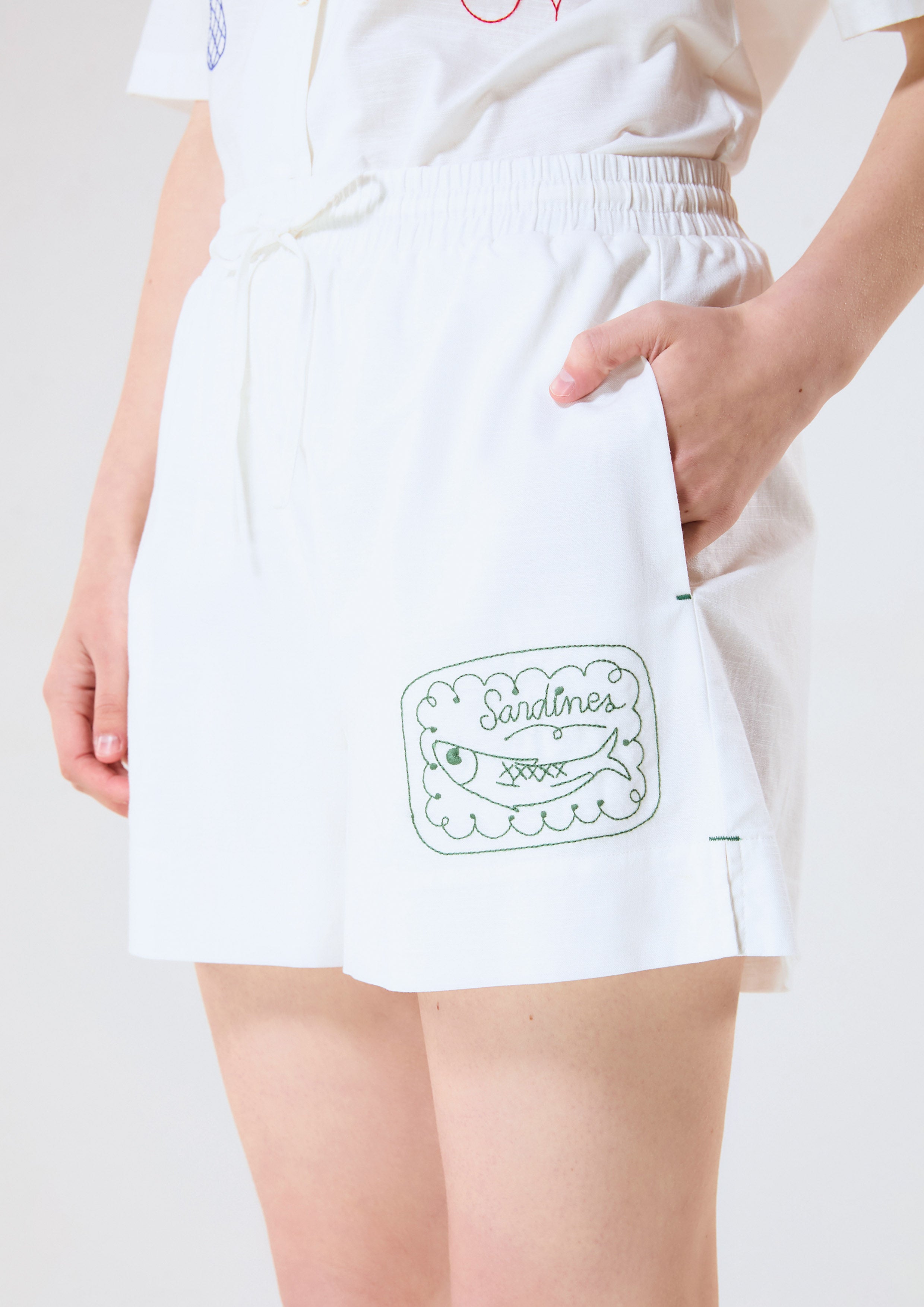 Embroidered Shorts Chasing the Sun