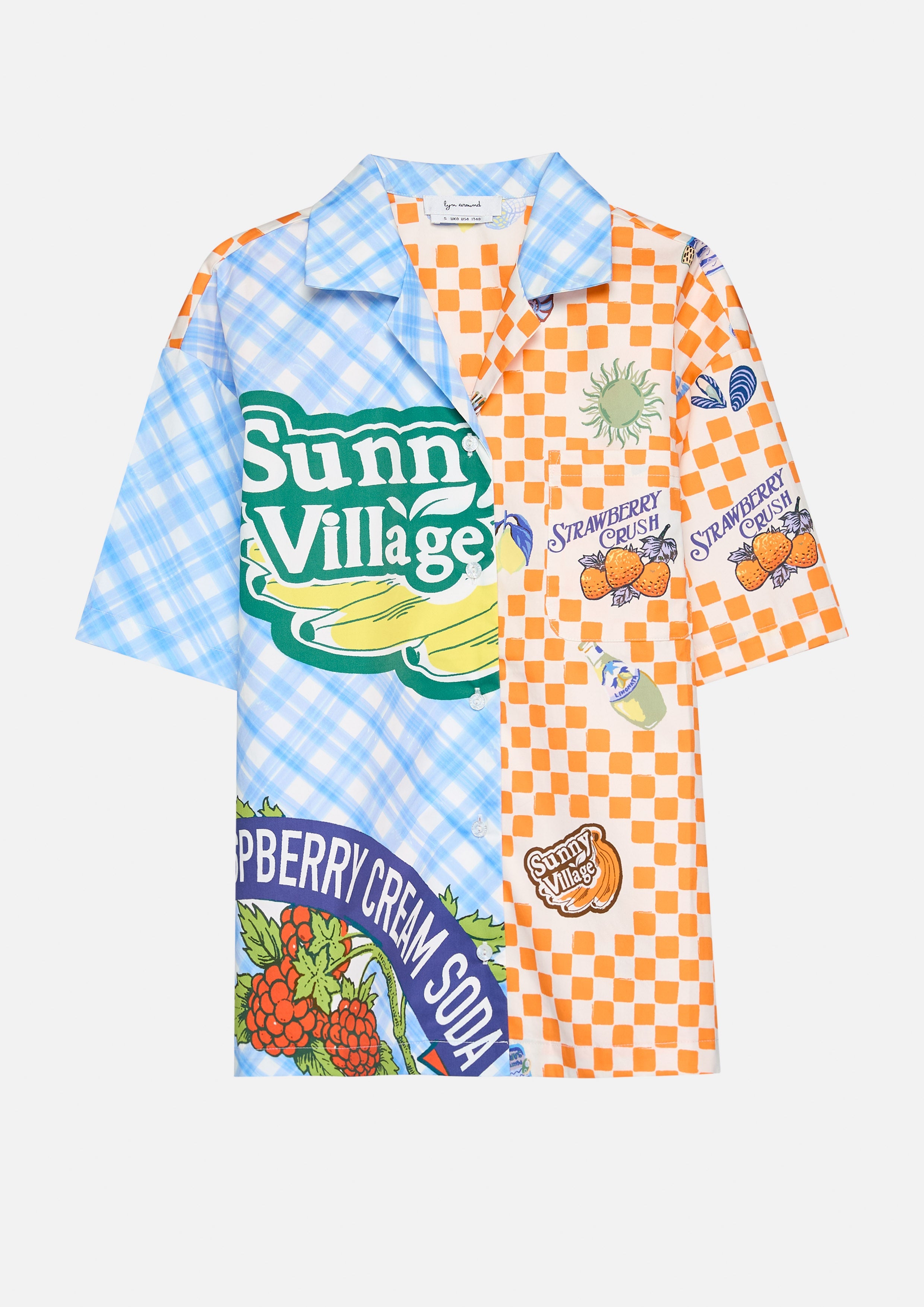 Gingham and Sticker Print Shirt Chasing the Sun