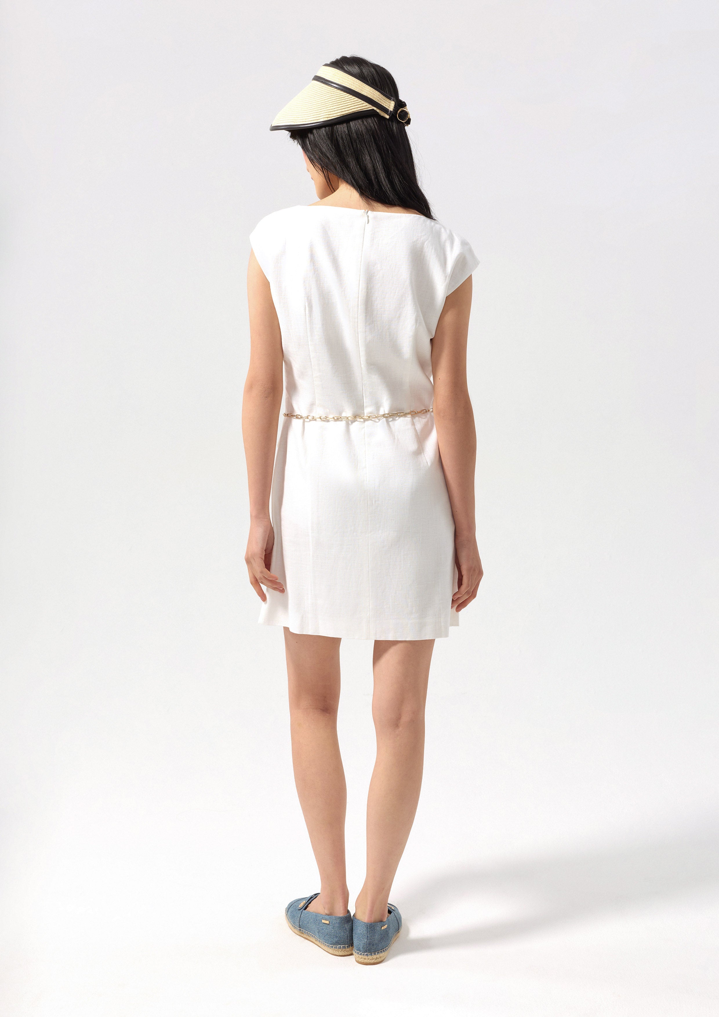 Sleeveless Mini Dress With Chain Belt Califonia Yacht Club