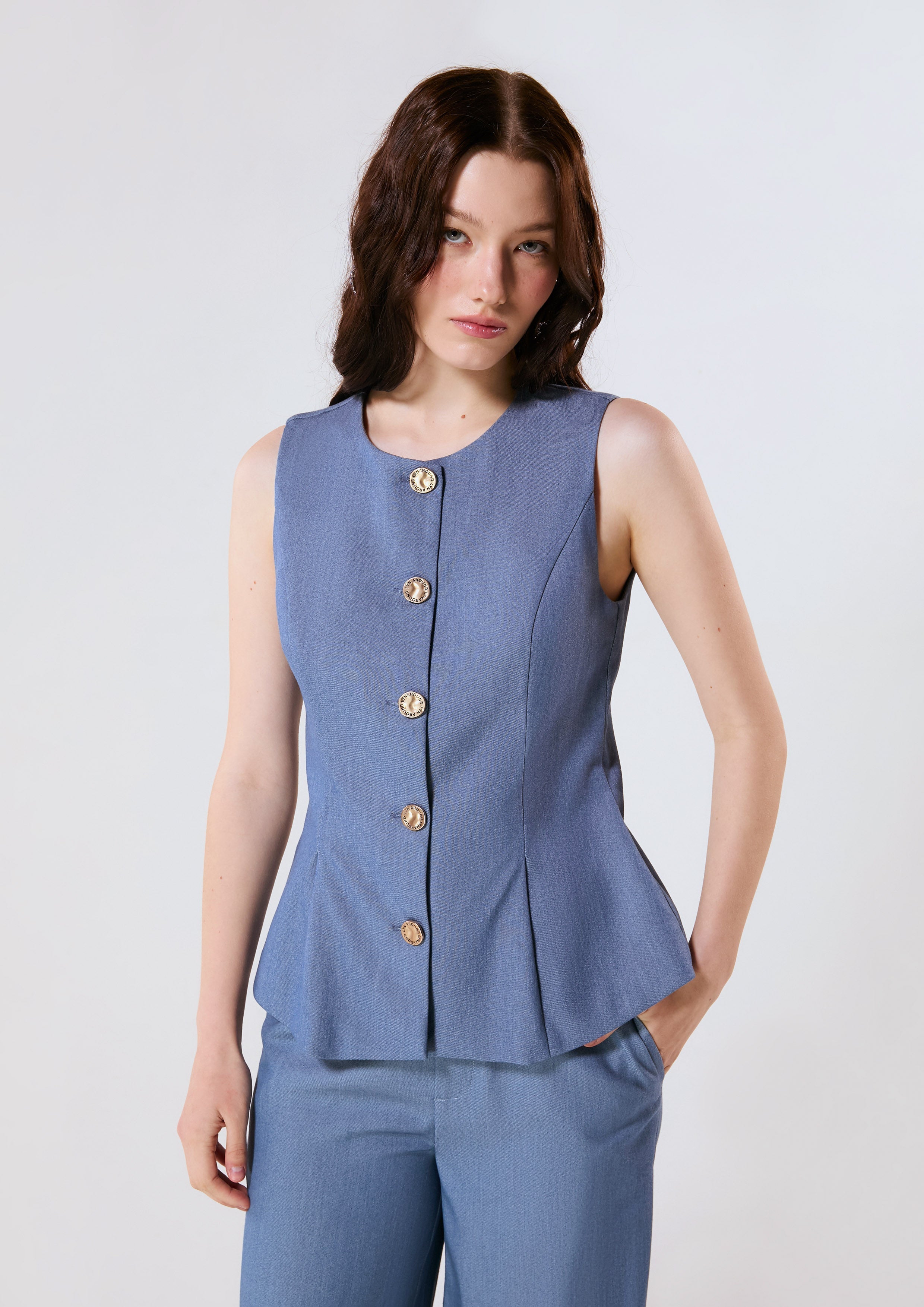 Flare Hem Sleeveless Top Califonia Yacht Club