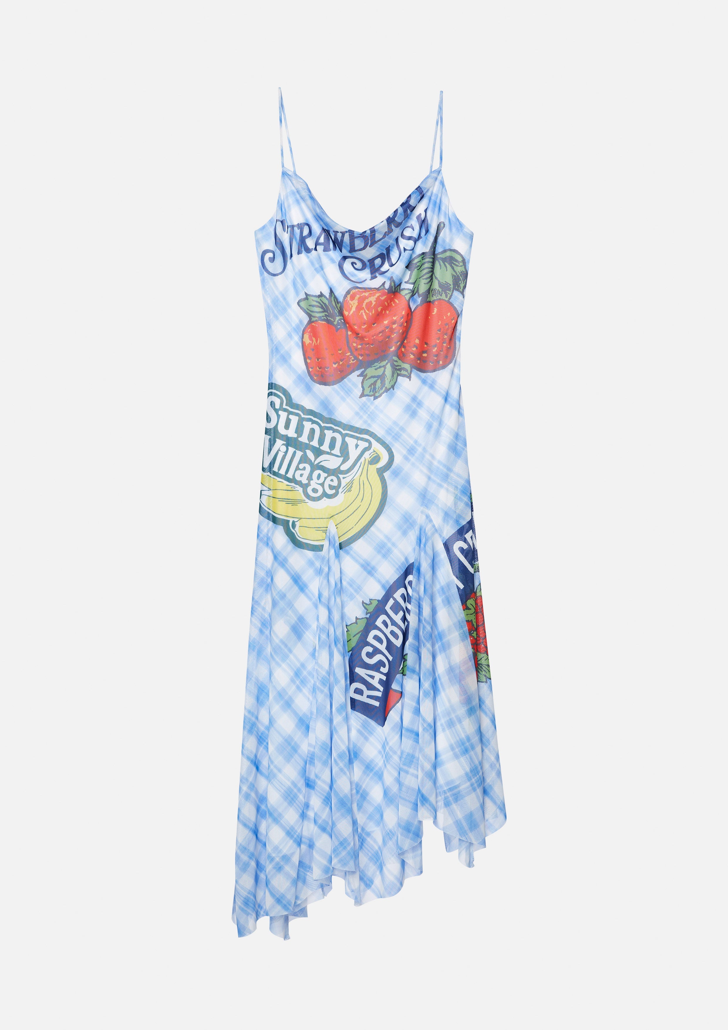 เดรสคลุมเข่าสายเดี่ยวพิมพ์ลายตารางกิงแฮม คอลเลกชัน Chasing the Sun