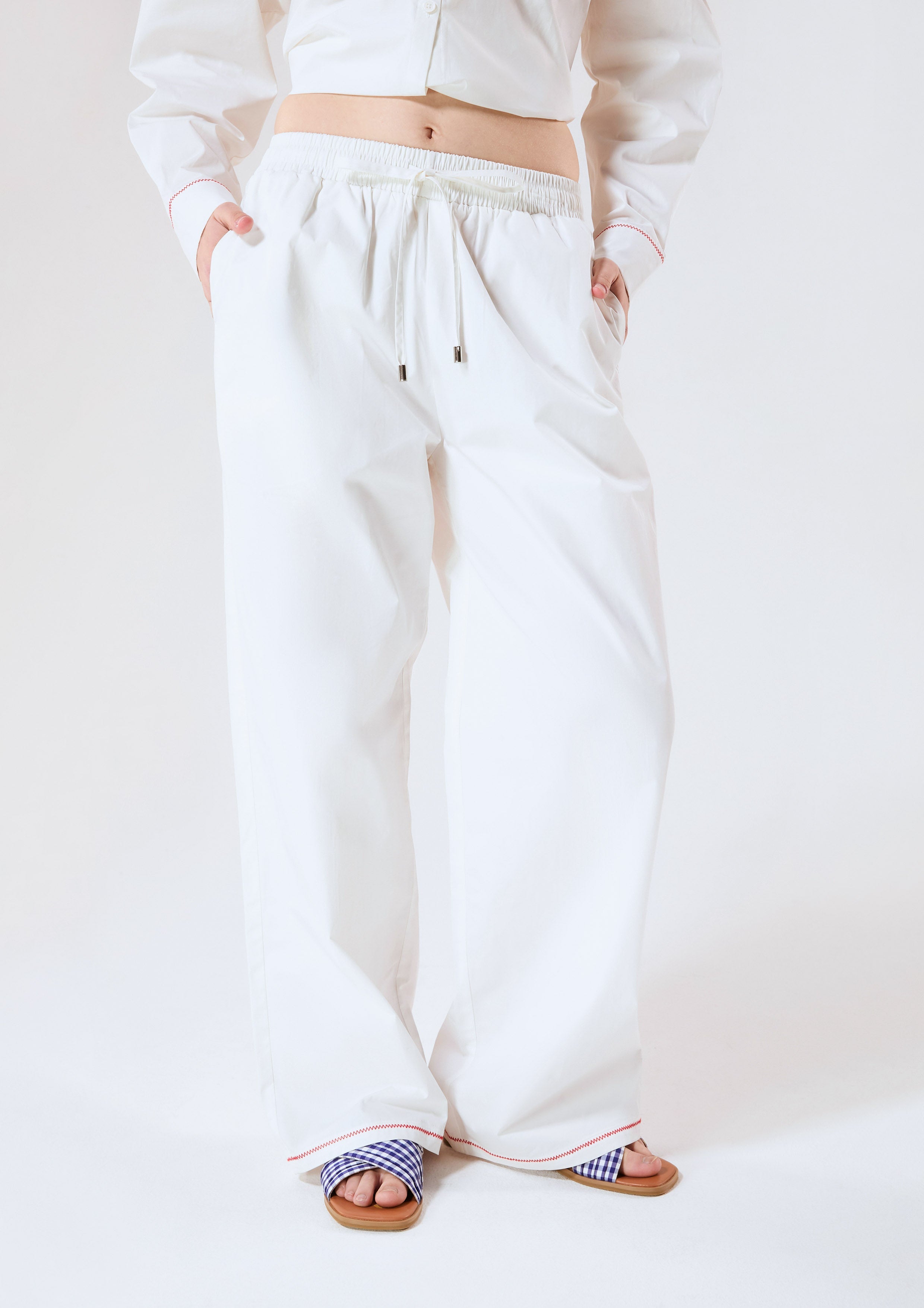 Contrast Trim Relaxed Trousers Califonia Yacht Club
