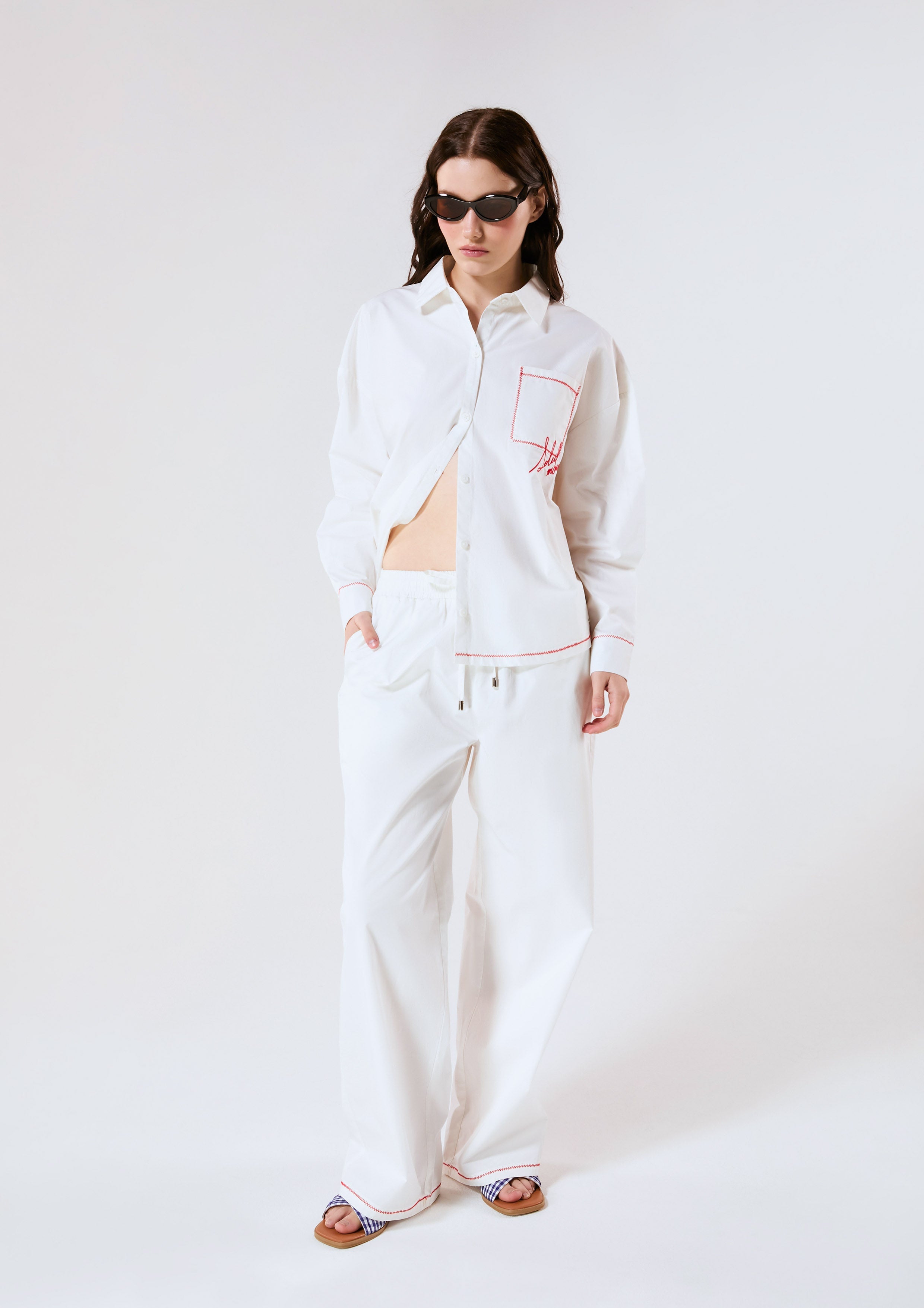 Contrast Trim Relaxed Trousers Califonia Yacht Club