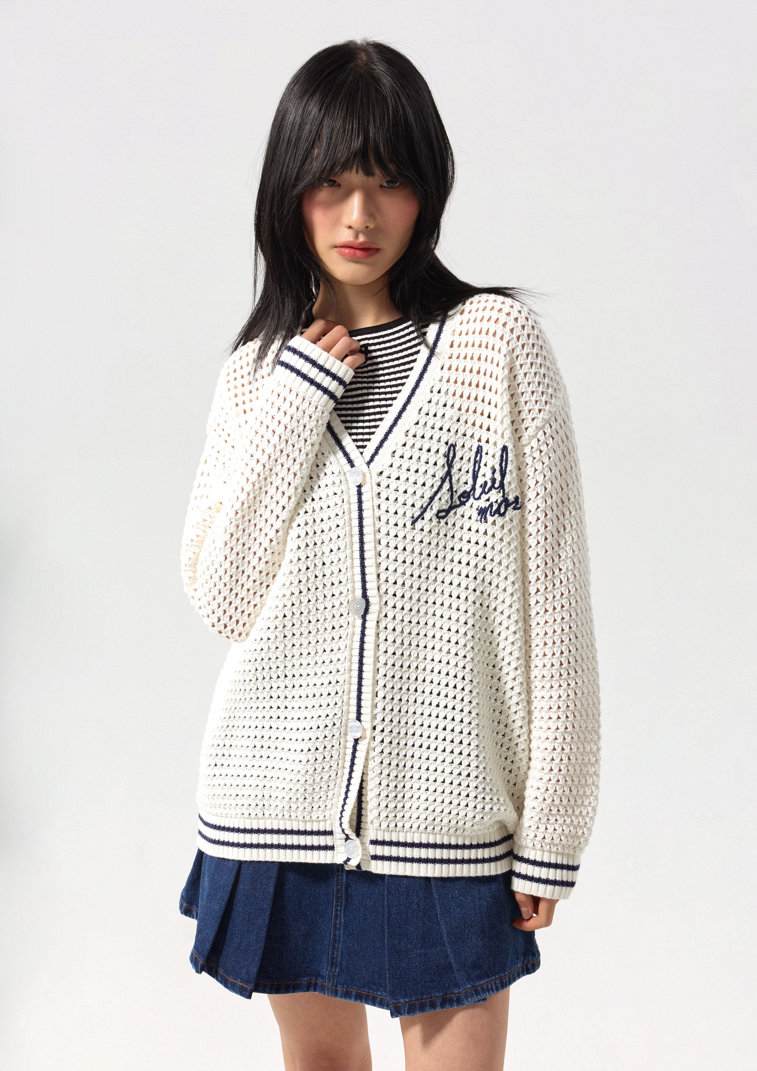 Crochet Logo Cardigan Califonia Yacht Club