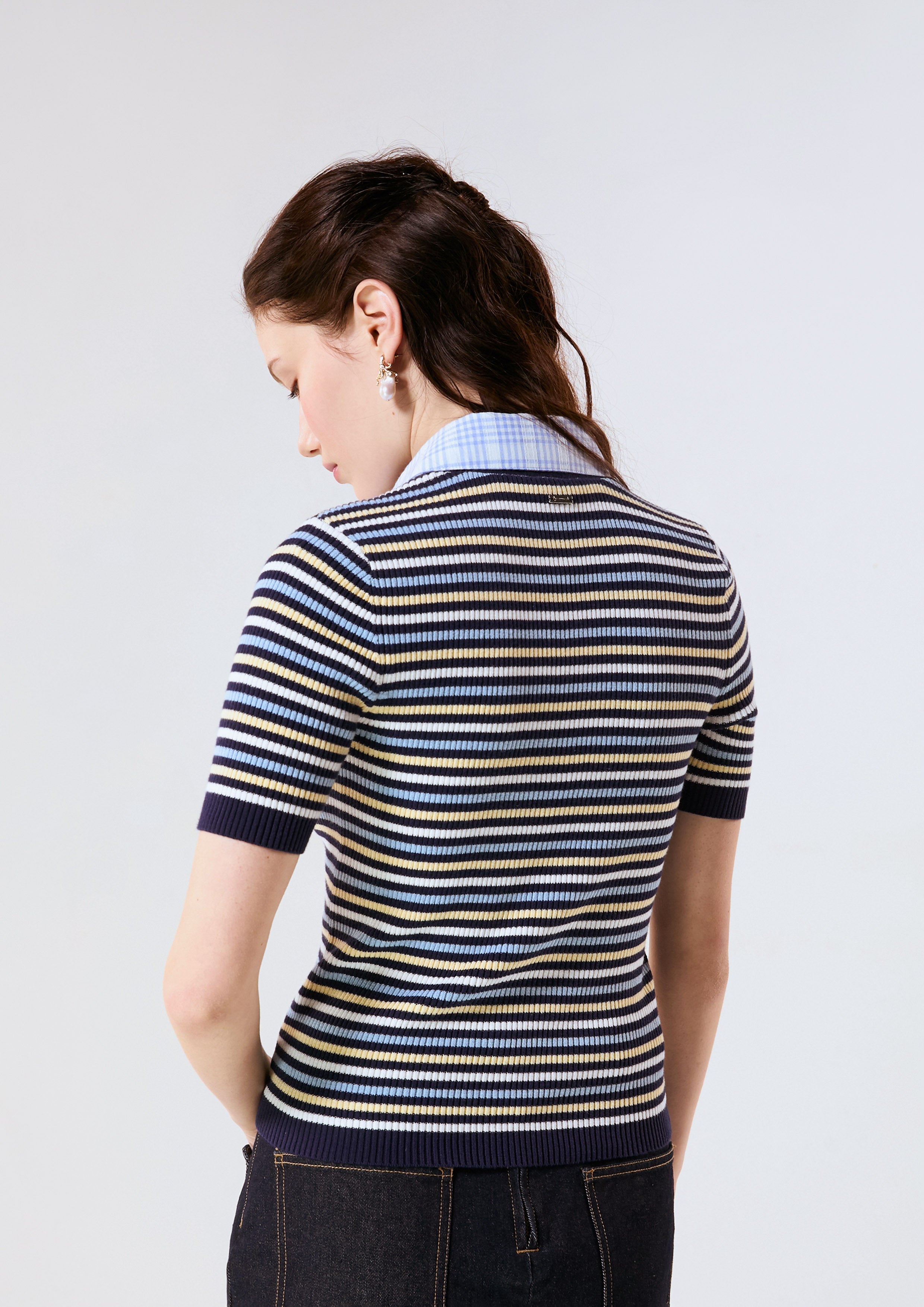 Layered Stripe Short Sleeve Top Chasing the Sun