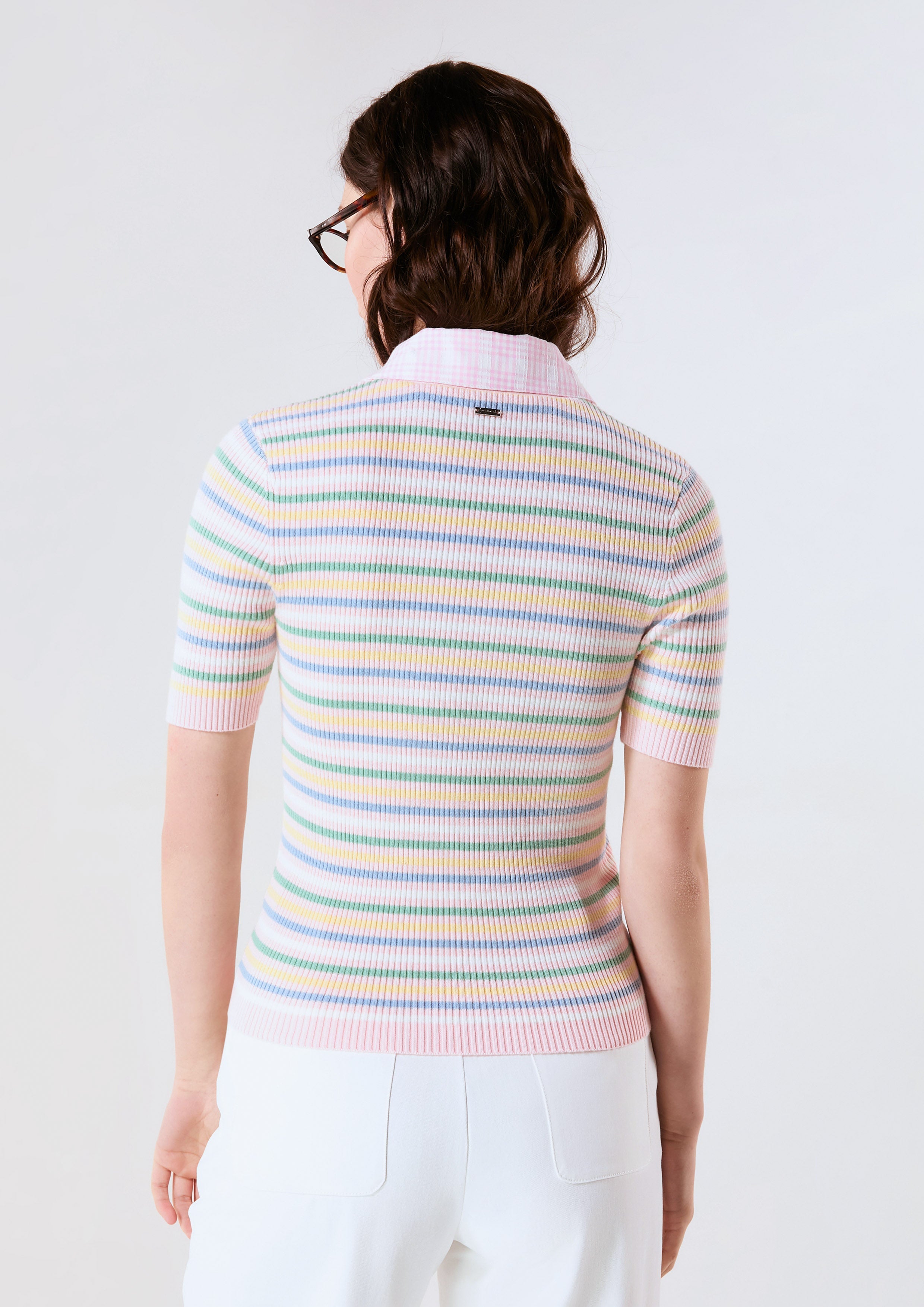 Layered Stripe Short Sleeve Top Chasing the Sun