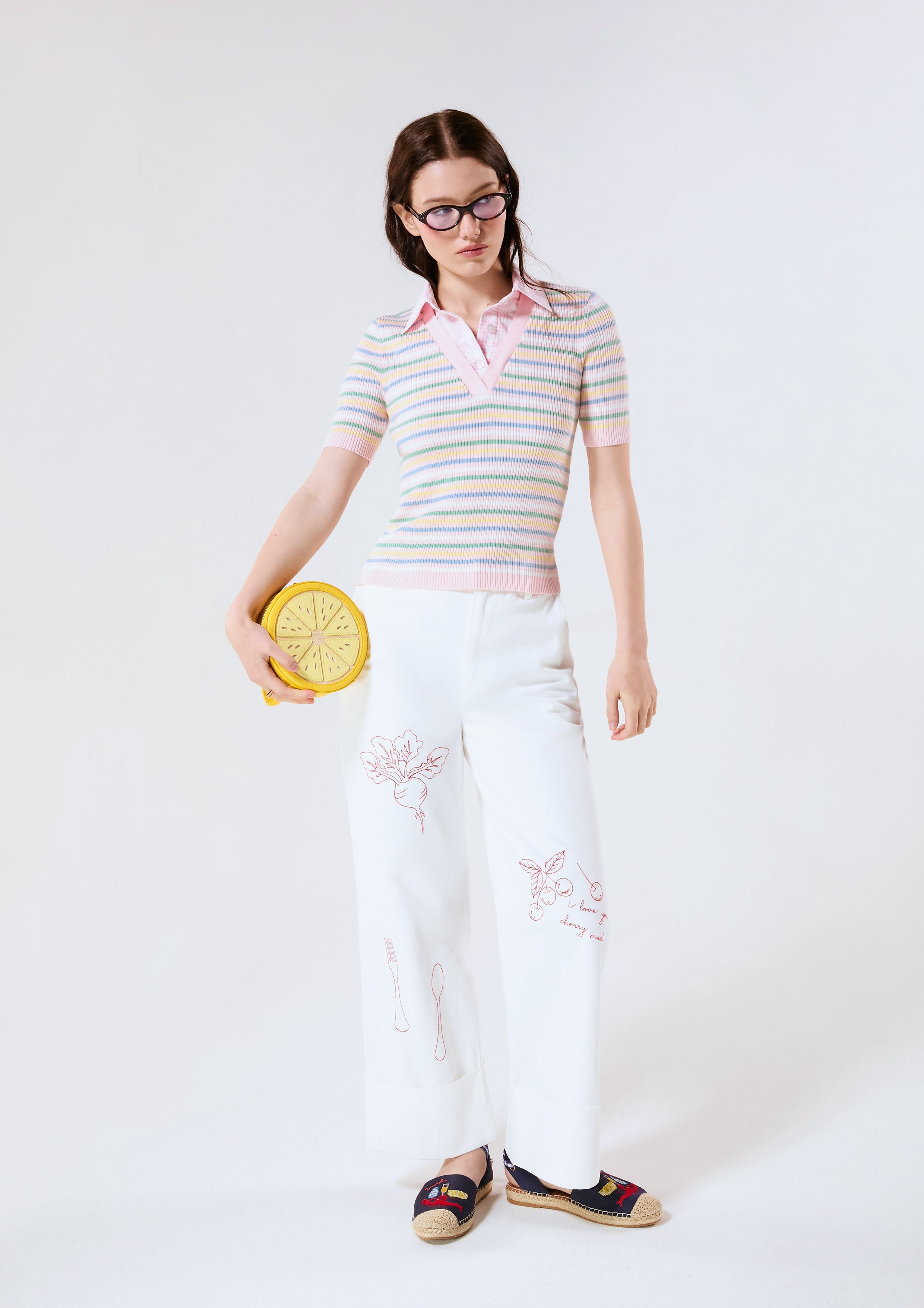 Layered Stripe Short Sleeve Top Chasing the Sun