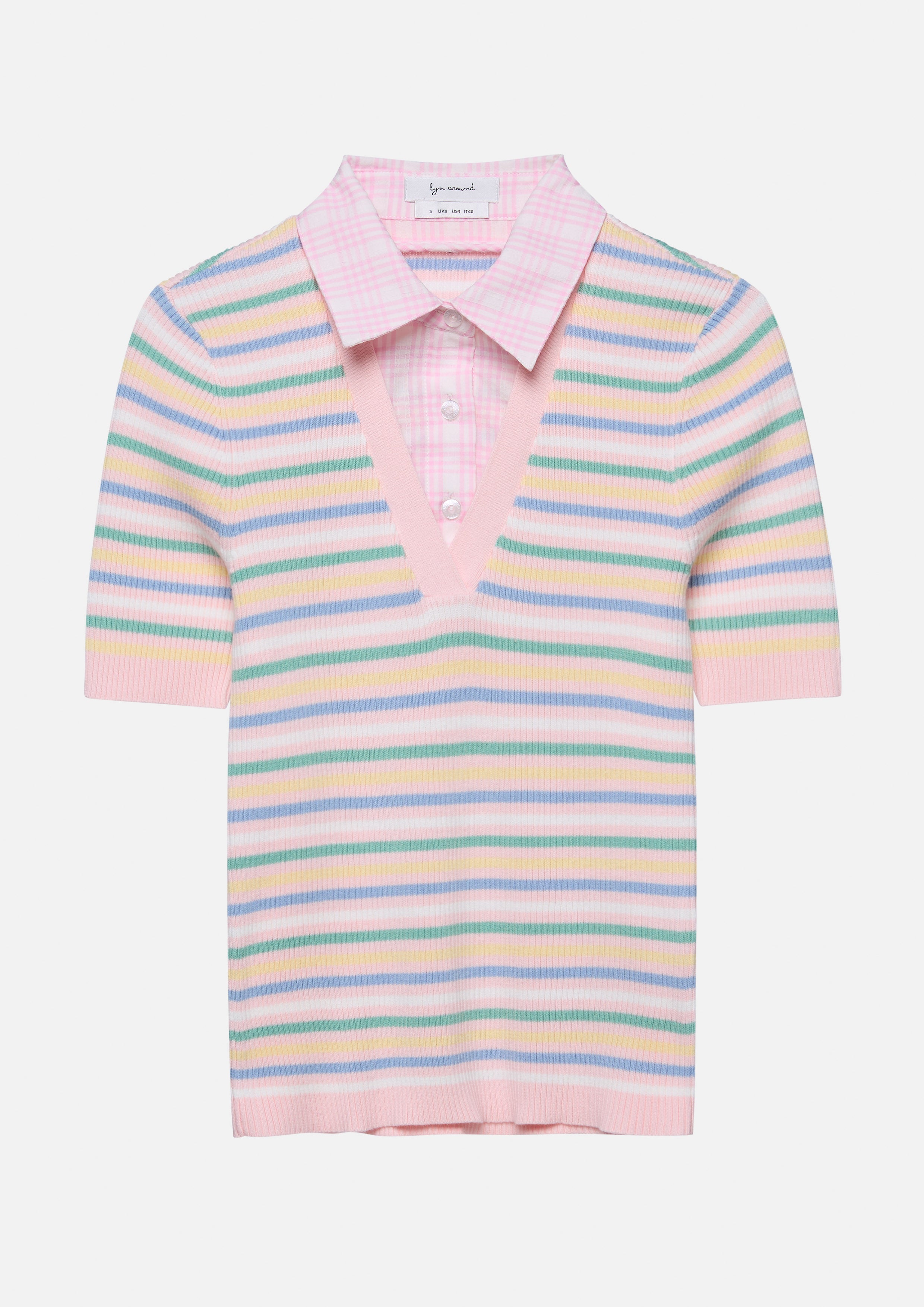 Layered Stripe Short Sleeve Top Chasing the Sun