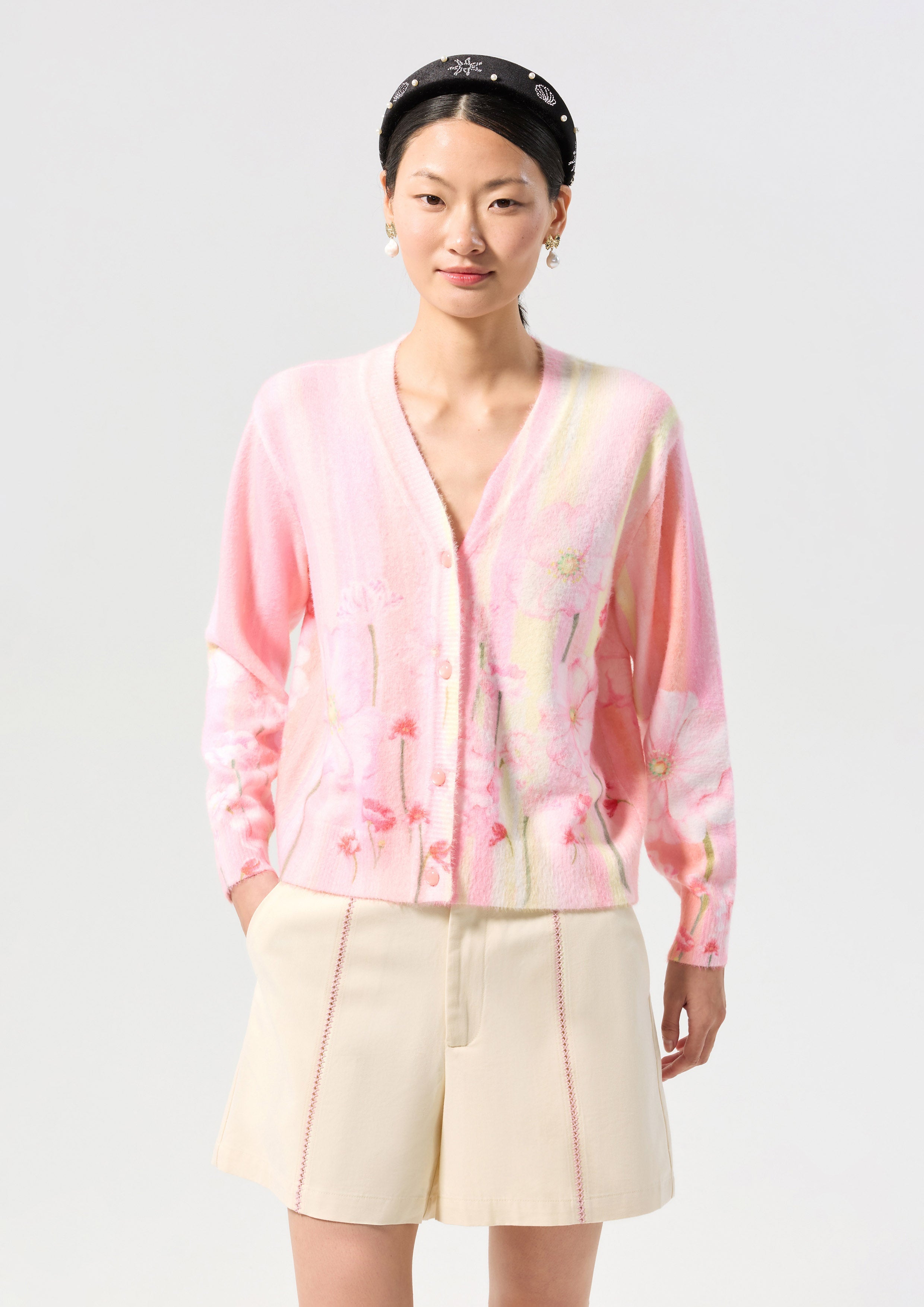 Print Long Sleeve Cardigan Oasis