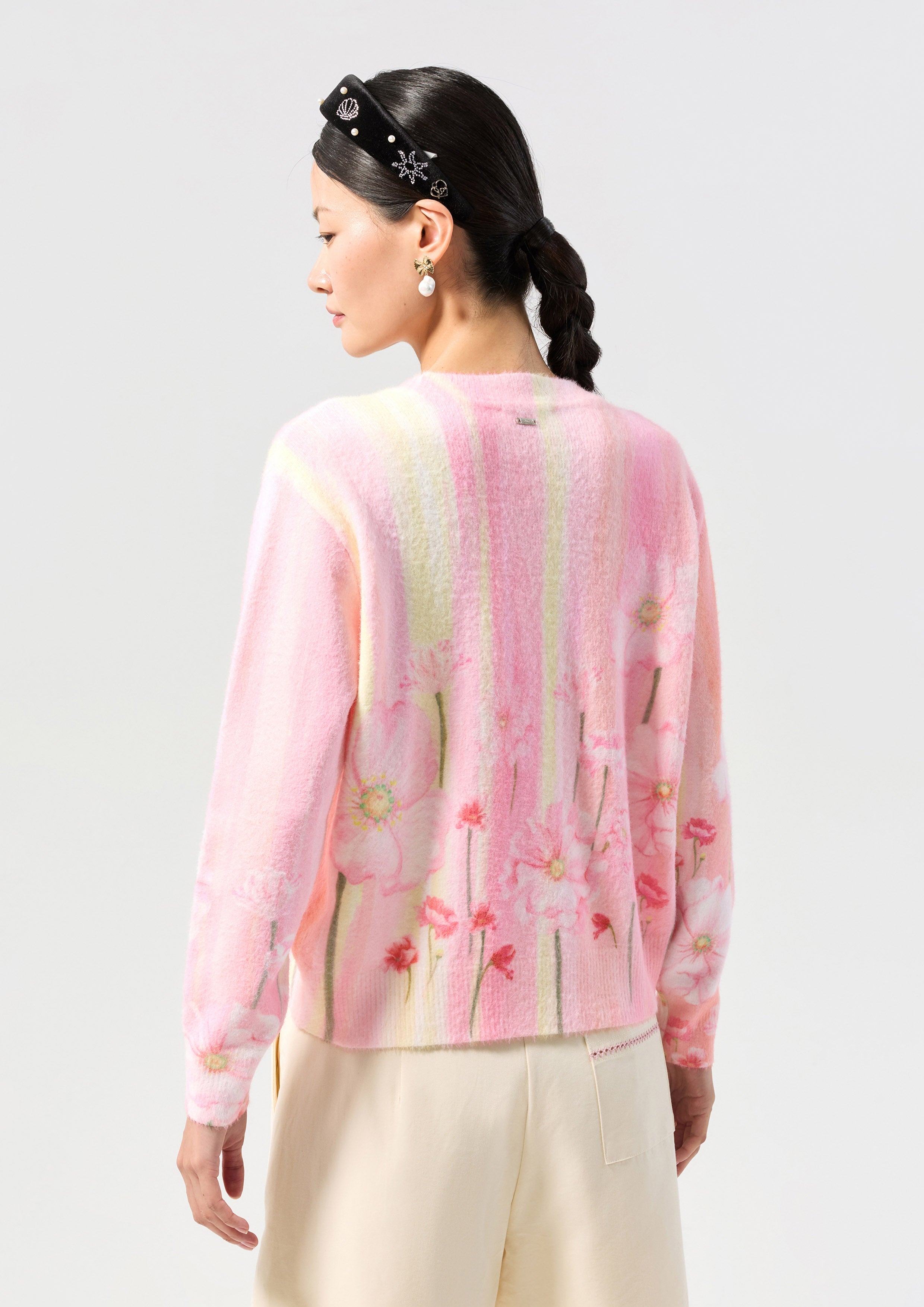 Print Long Sleeve Cardigan Oasis