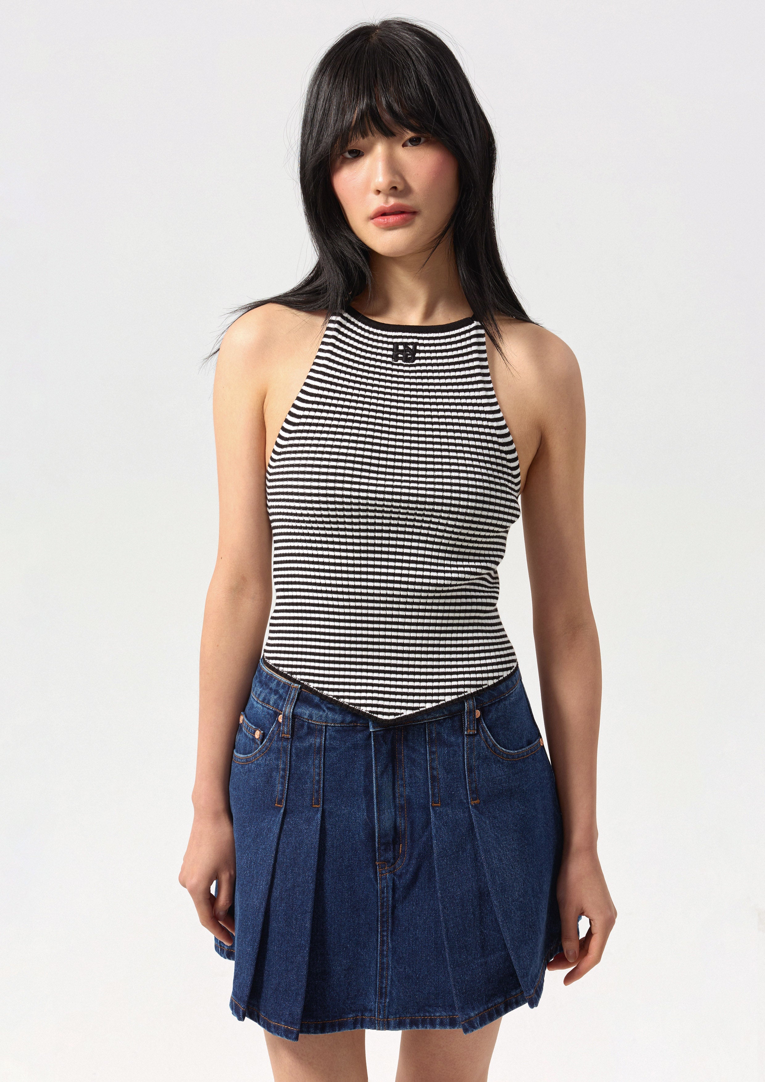 Stripe Knitted Halter Top California Calling