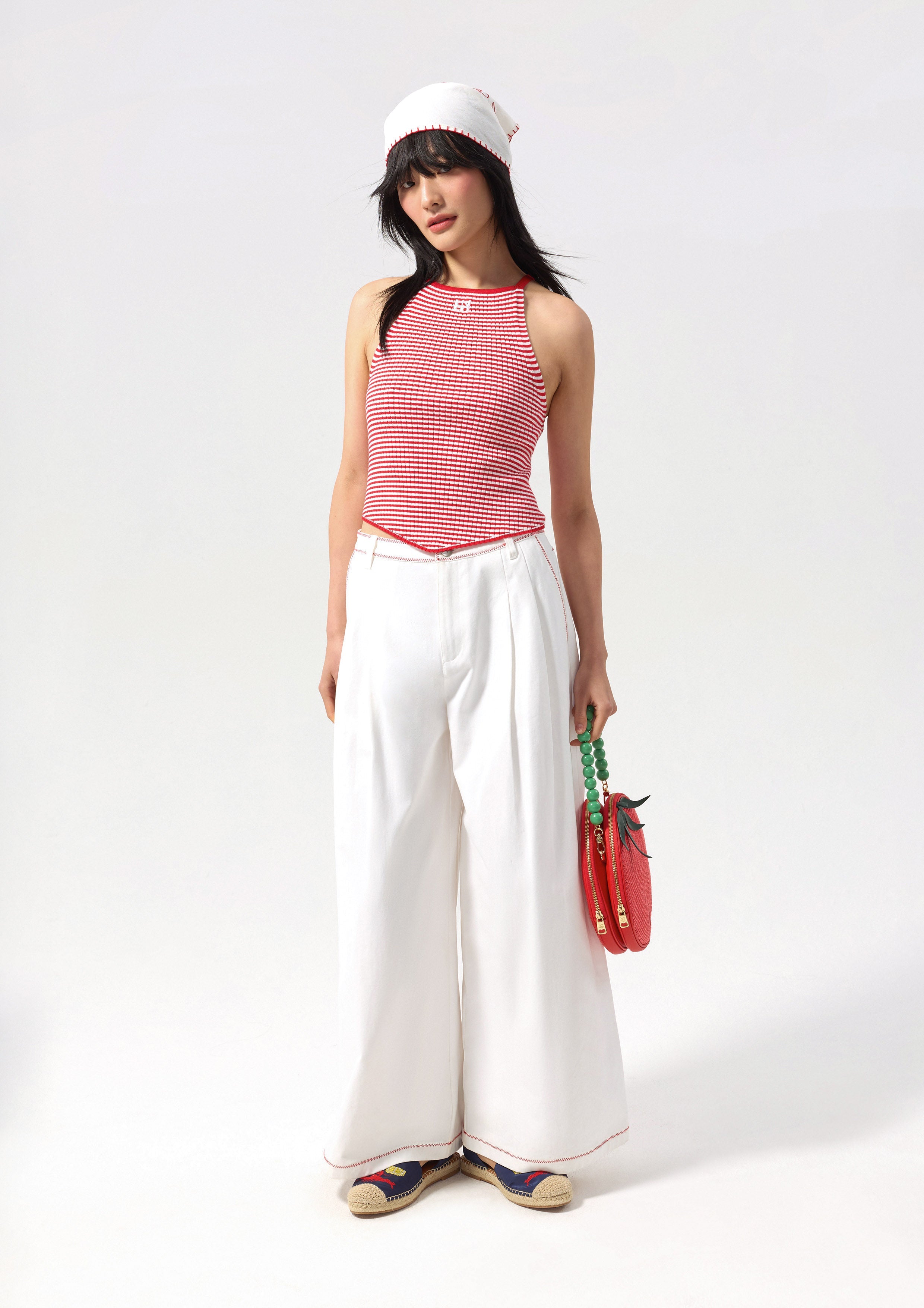 Stripe Knitted Halter Top California Calling