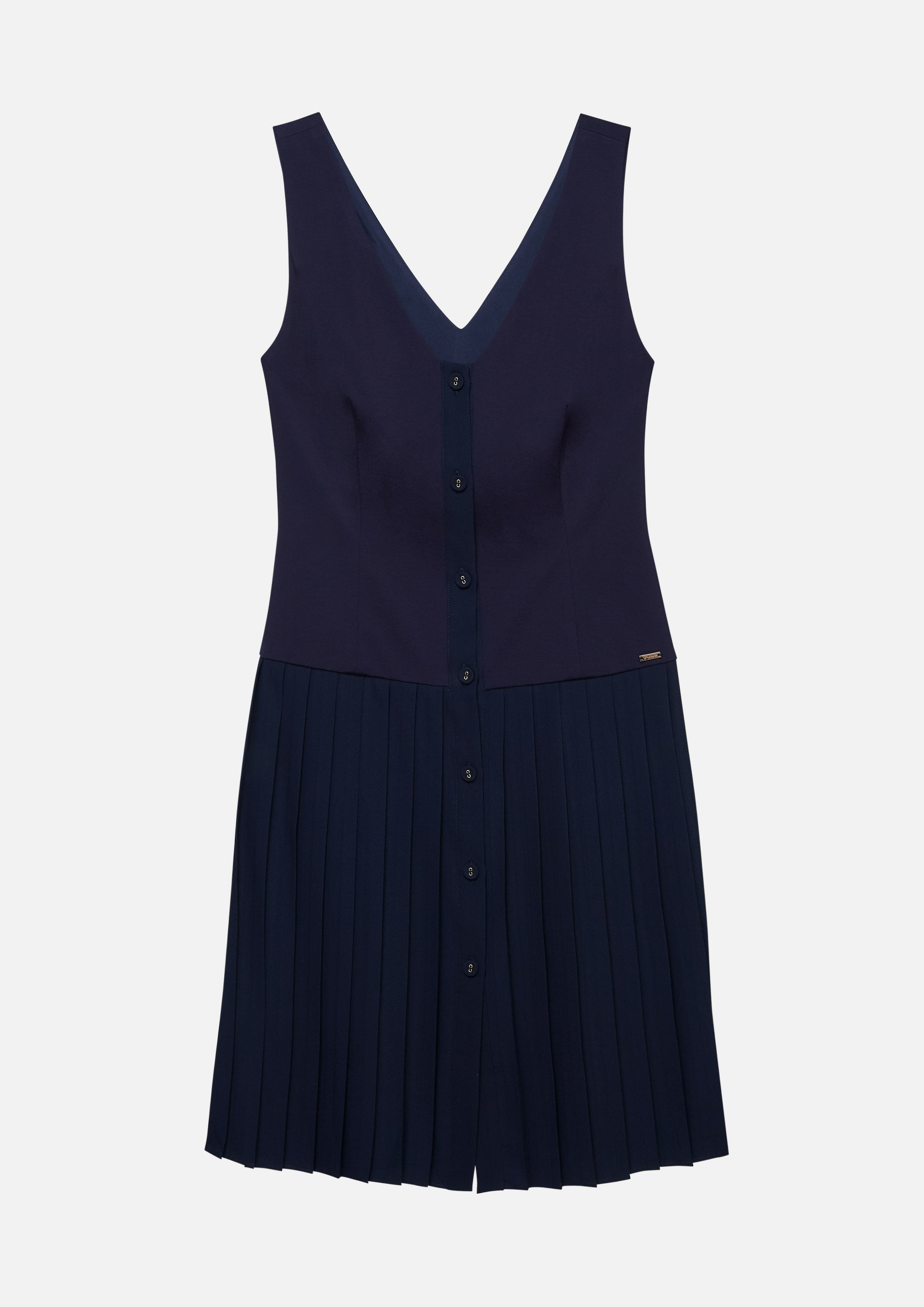 Button Pleated Skirt Mini Dress Califonia Yacht Club