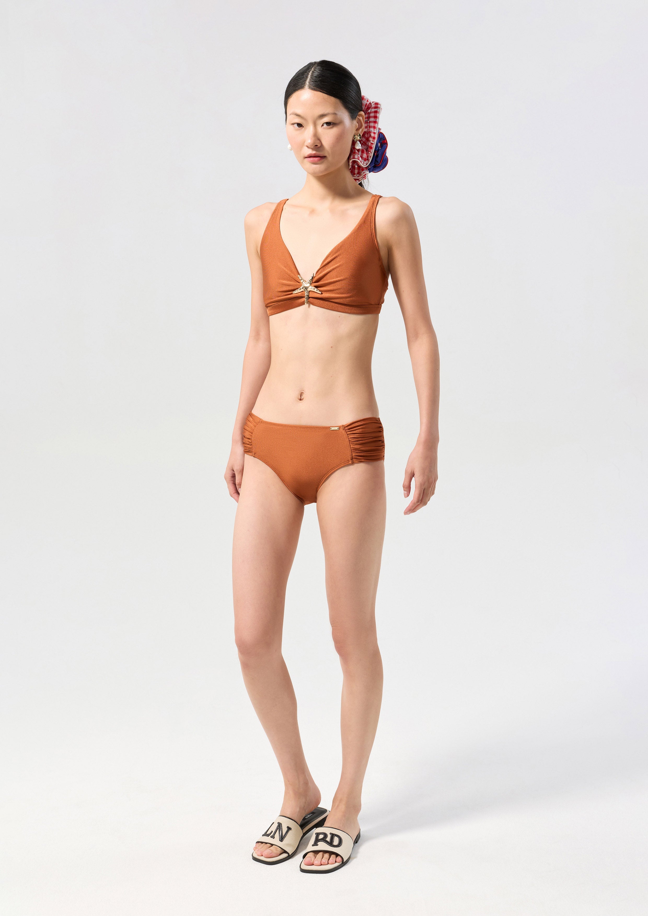 Star Motif Embellished Two-Piece Swimwear Chasing the Sea