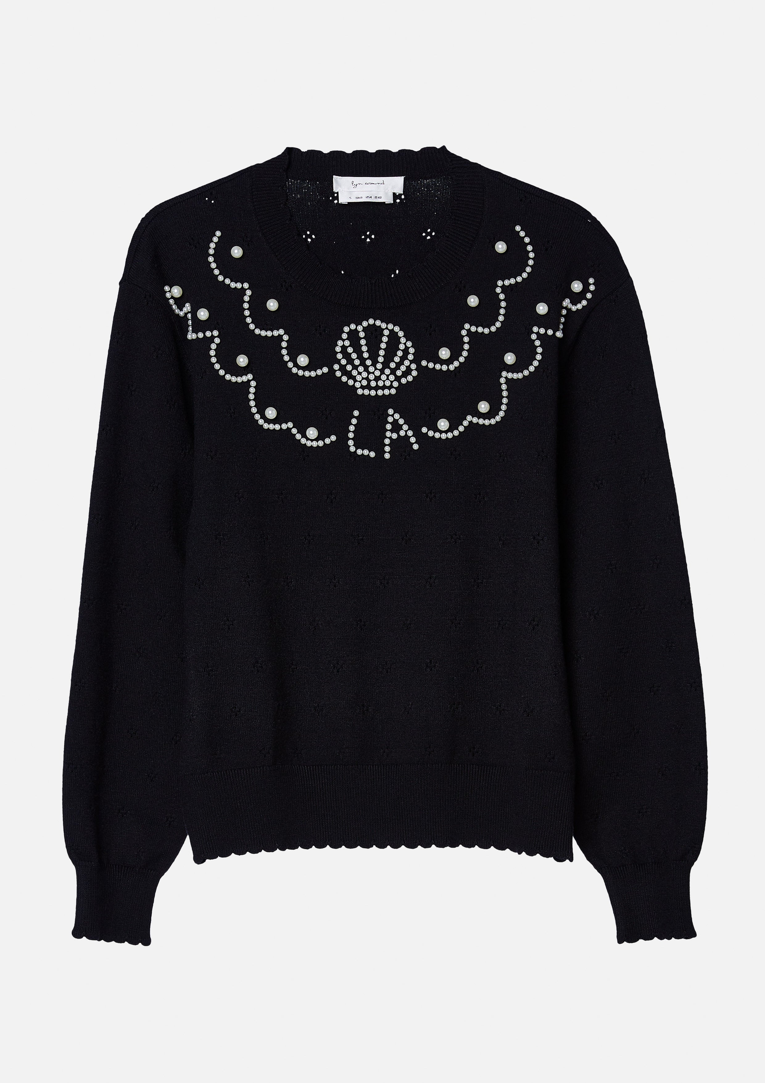 Pearl Bead Embellished Long Sleeve Pullover Oasis