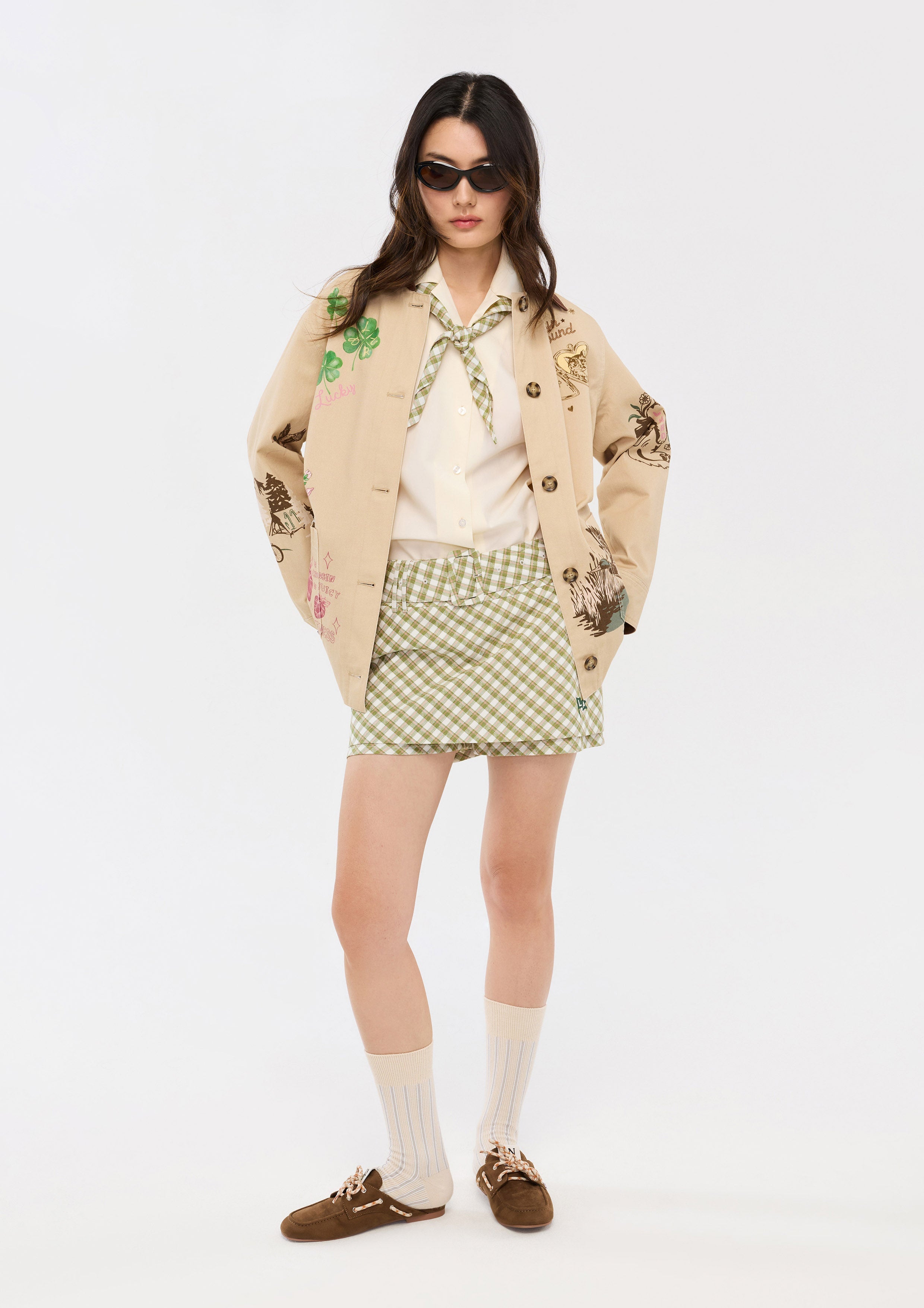 เสื้อแจ็คเก็ตแขนยาวพิมพ์ลาย คอลเลกชัน Camp Diary