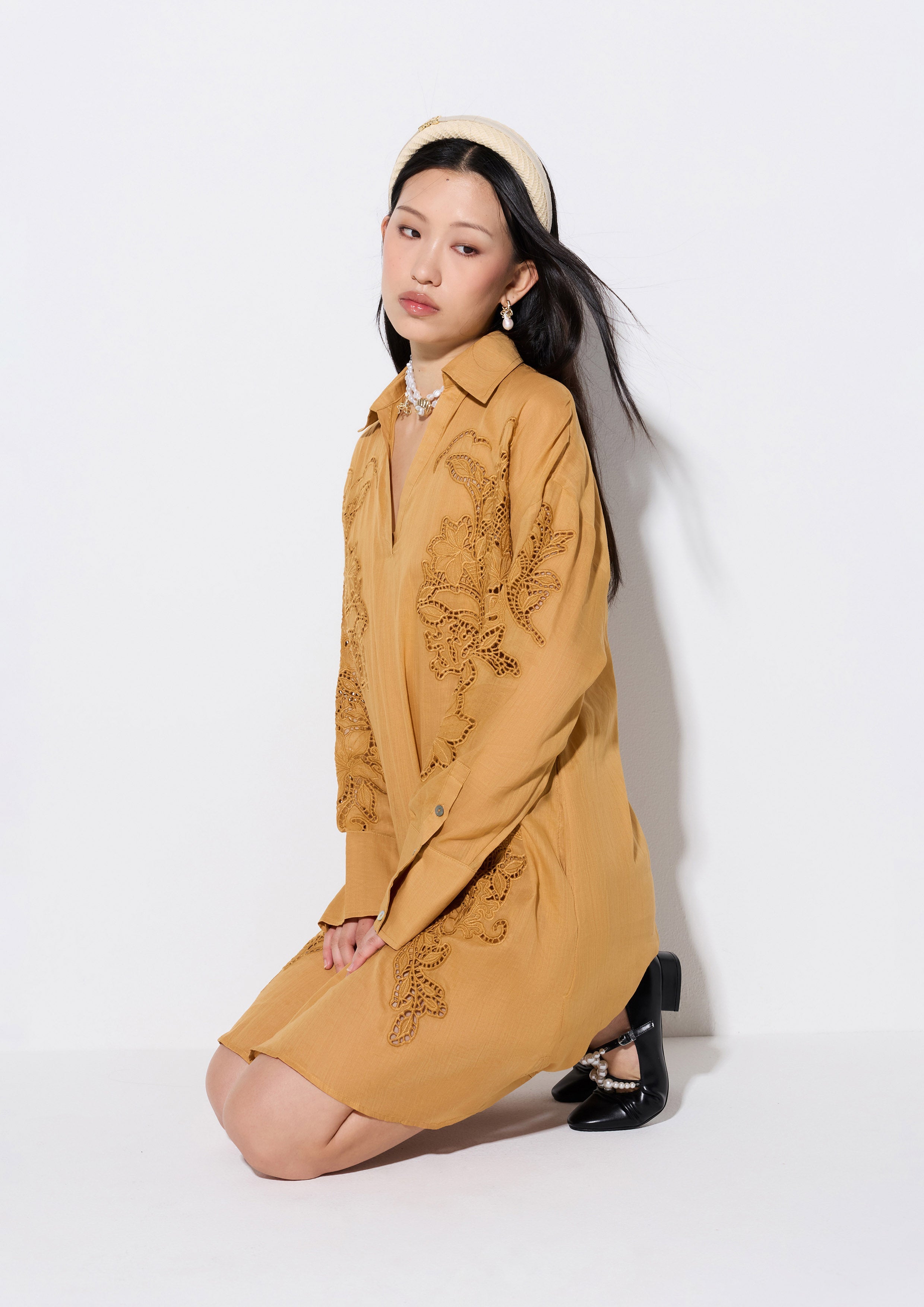 Floral Laser Cut Mini Dress Weekender