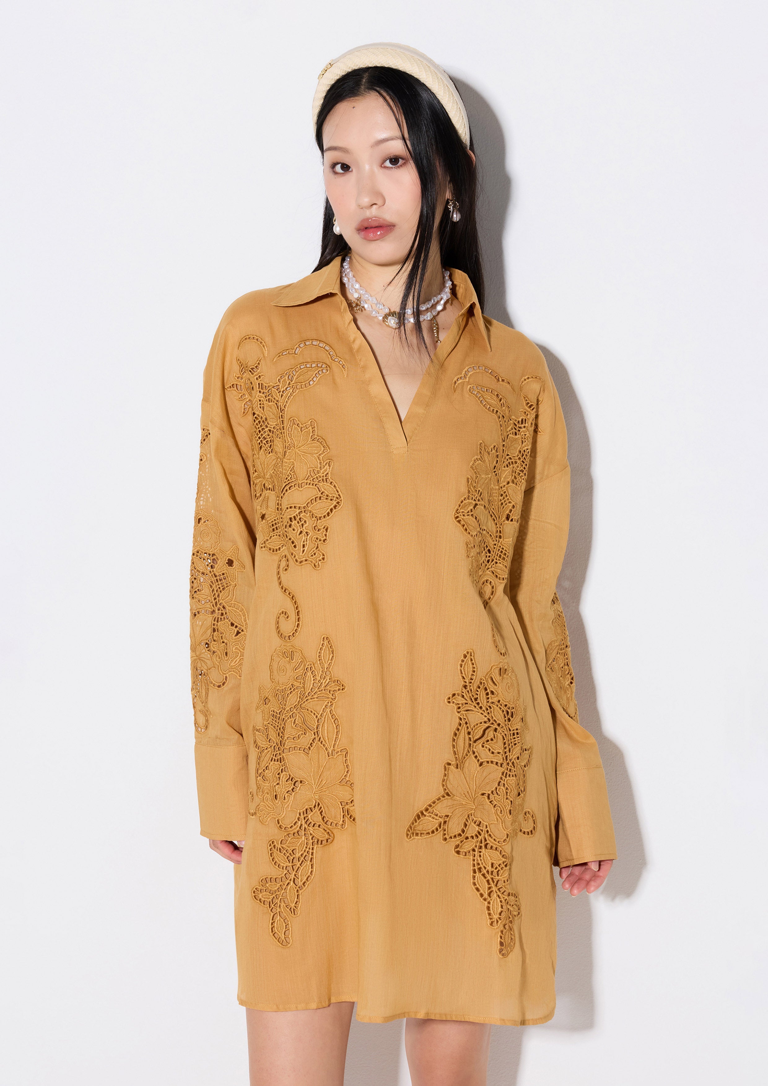 Floral Laser Cut Mini Dress Weekender