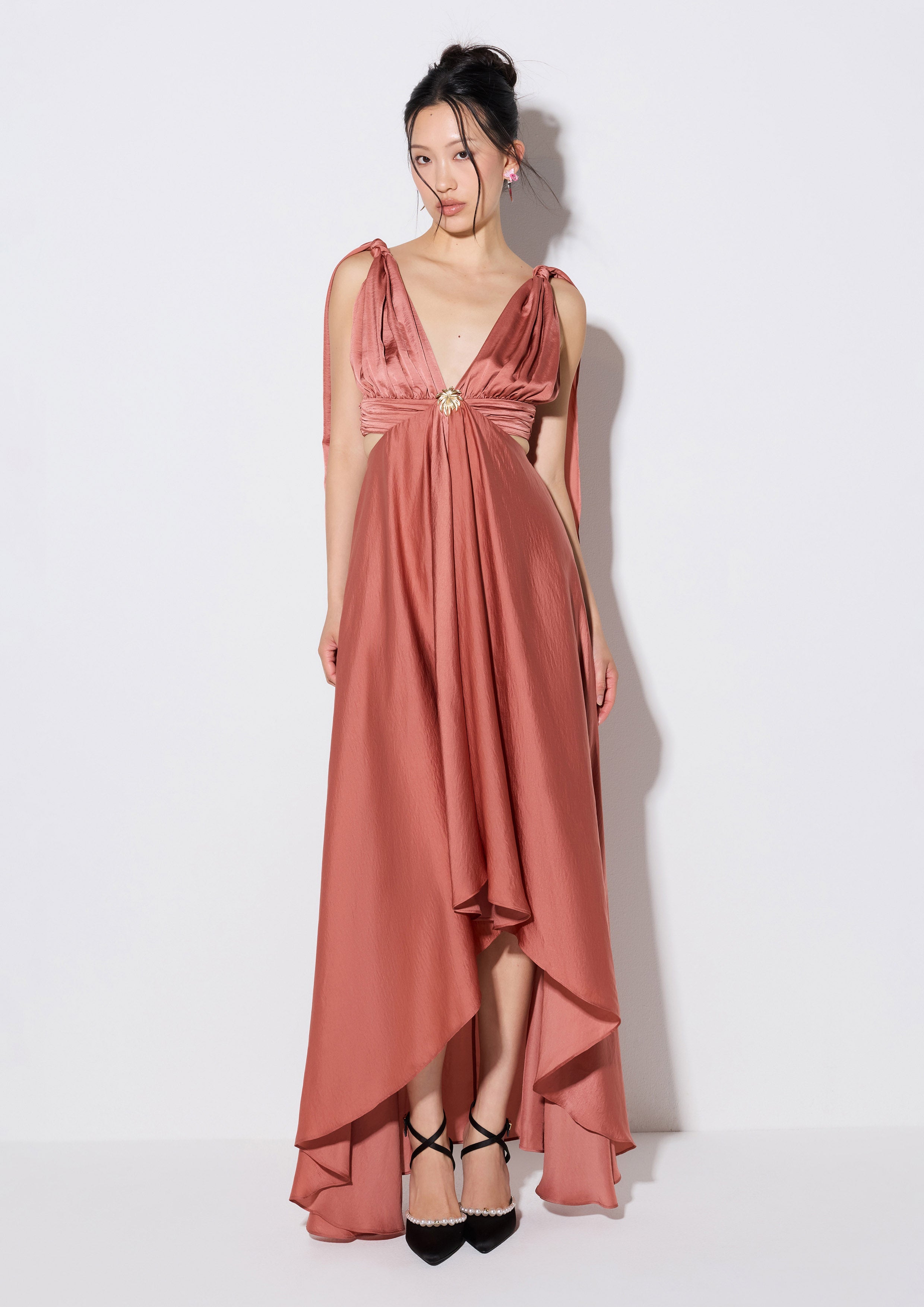 fleur du mal silk dress Ivory Silk & Lace V Neck Dress main image 0