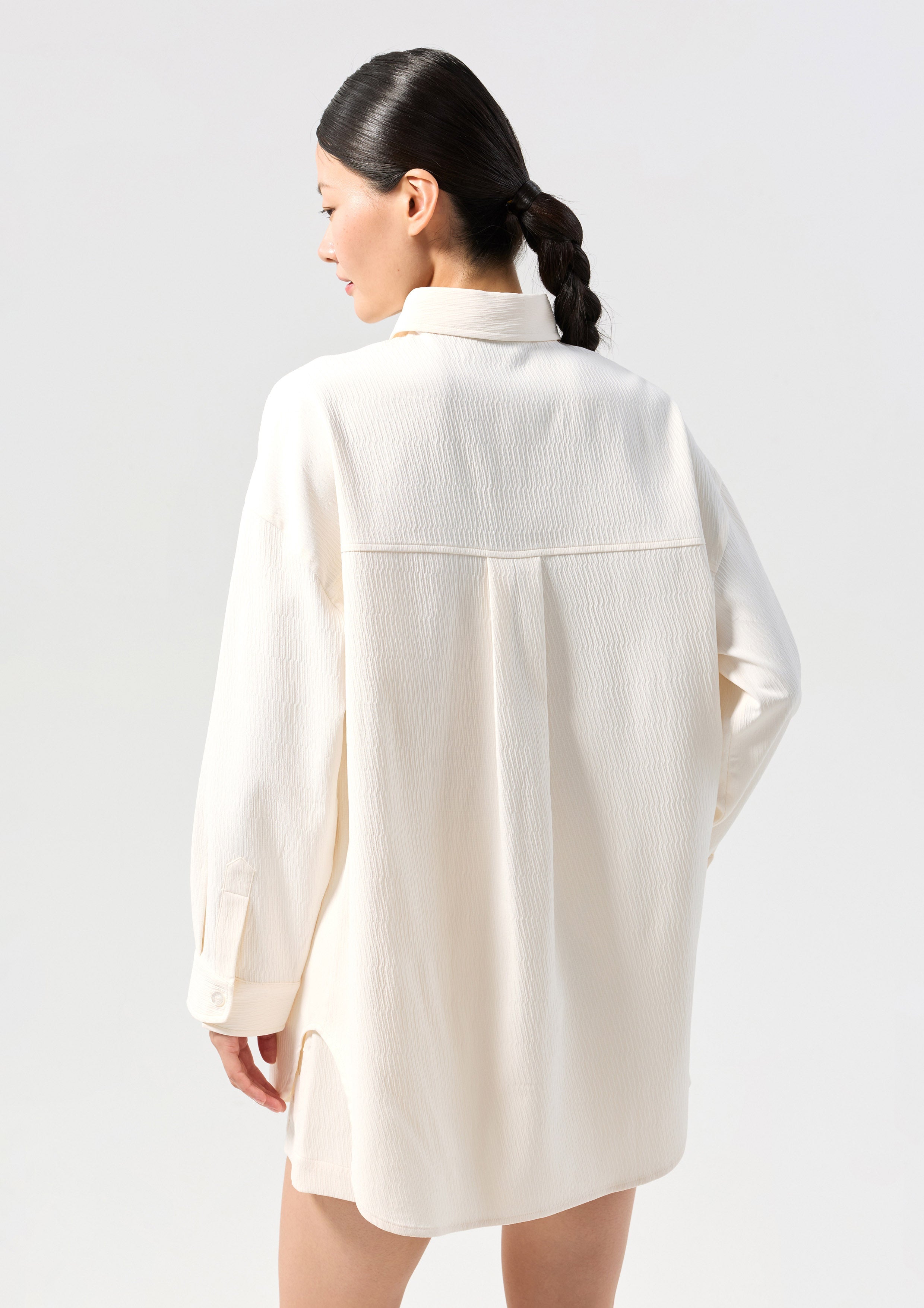 Appliqué Long Sleeve Shirt Dress Oasis