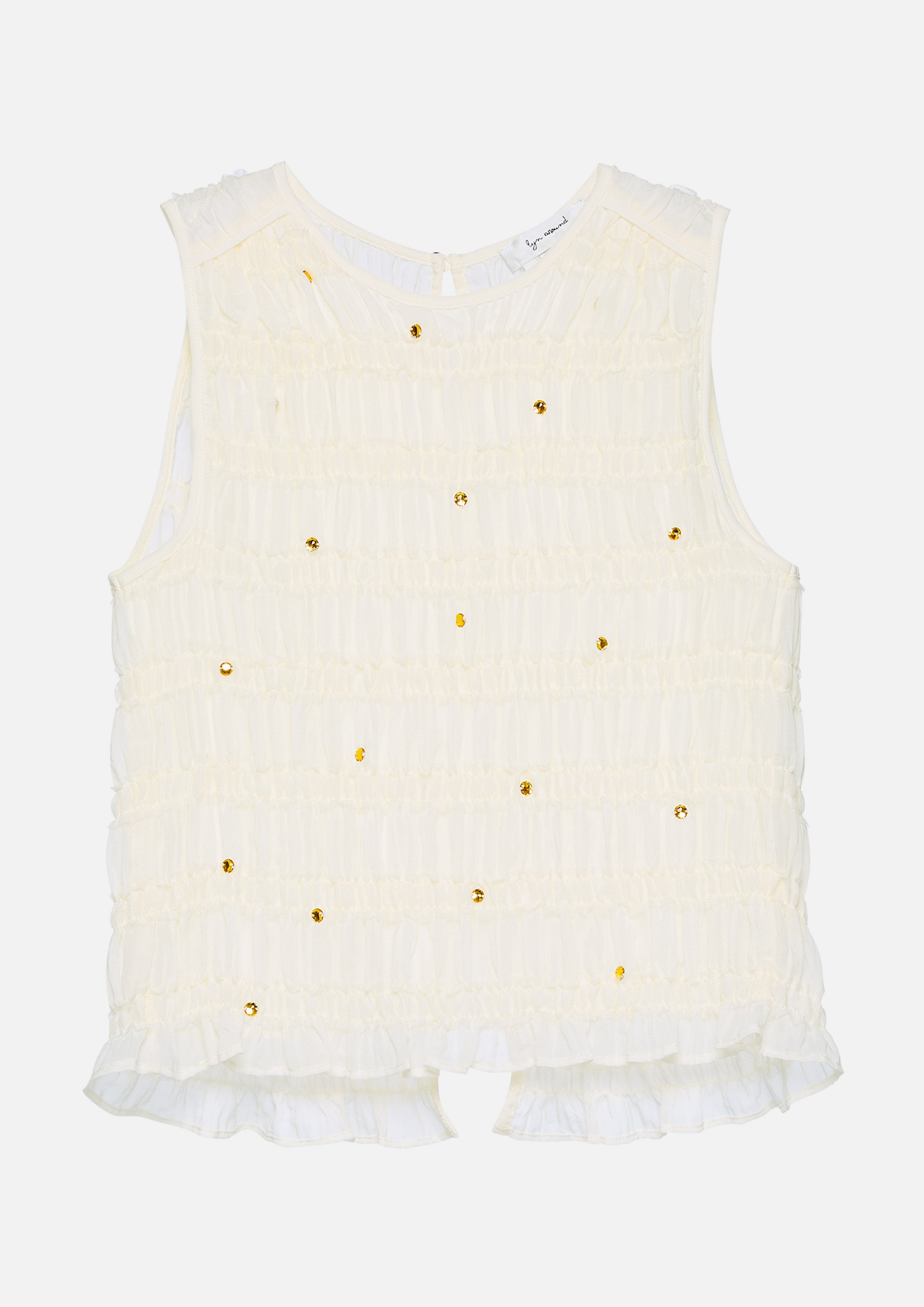 เสื้อแขนกุดผ้าสม็อคแต่งคริสตัล คอลเลกชัน Oasis