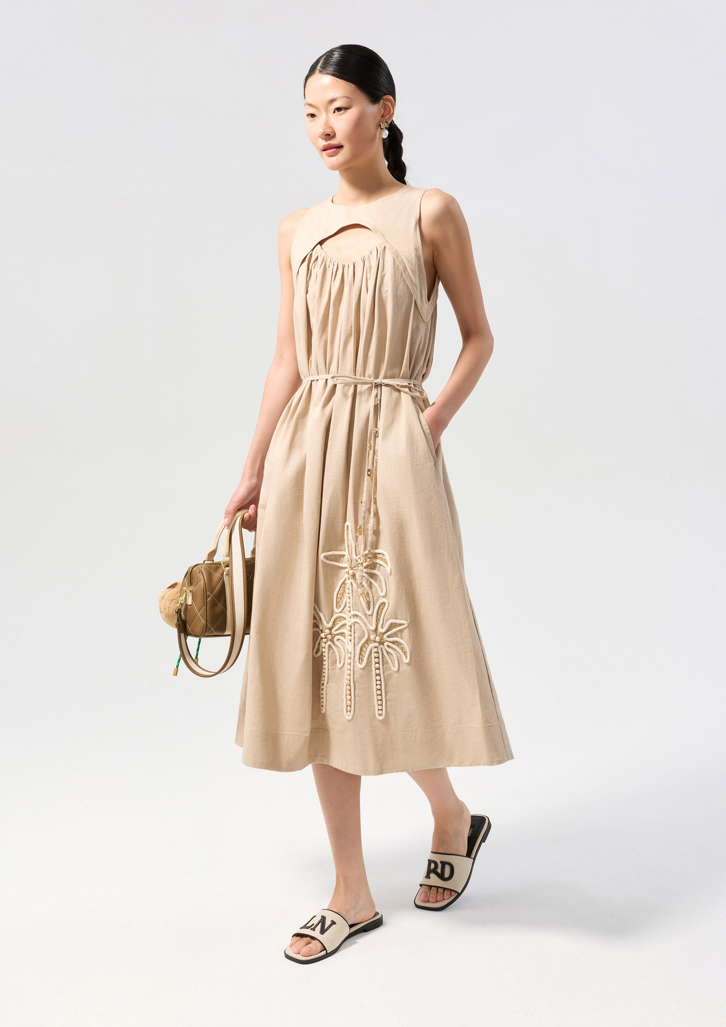 Embroidered Cut-Out Mini Dress Palm Spring