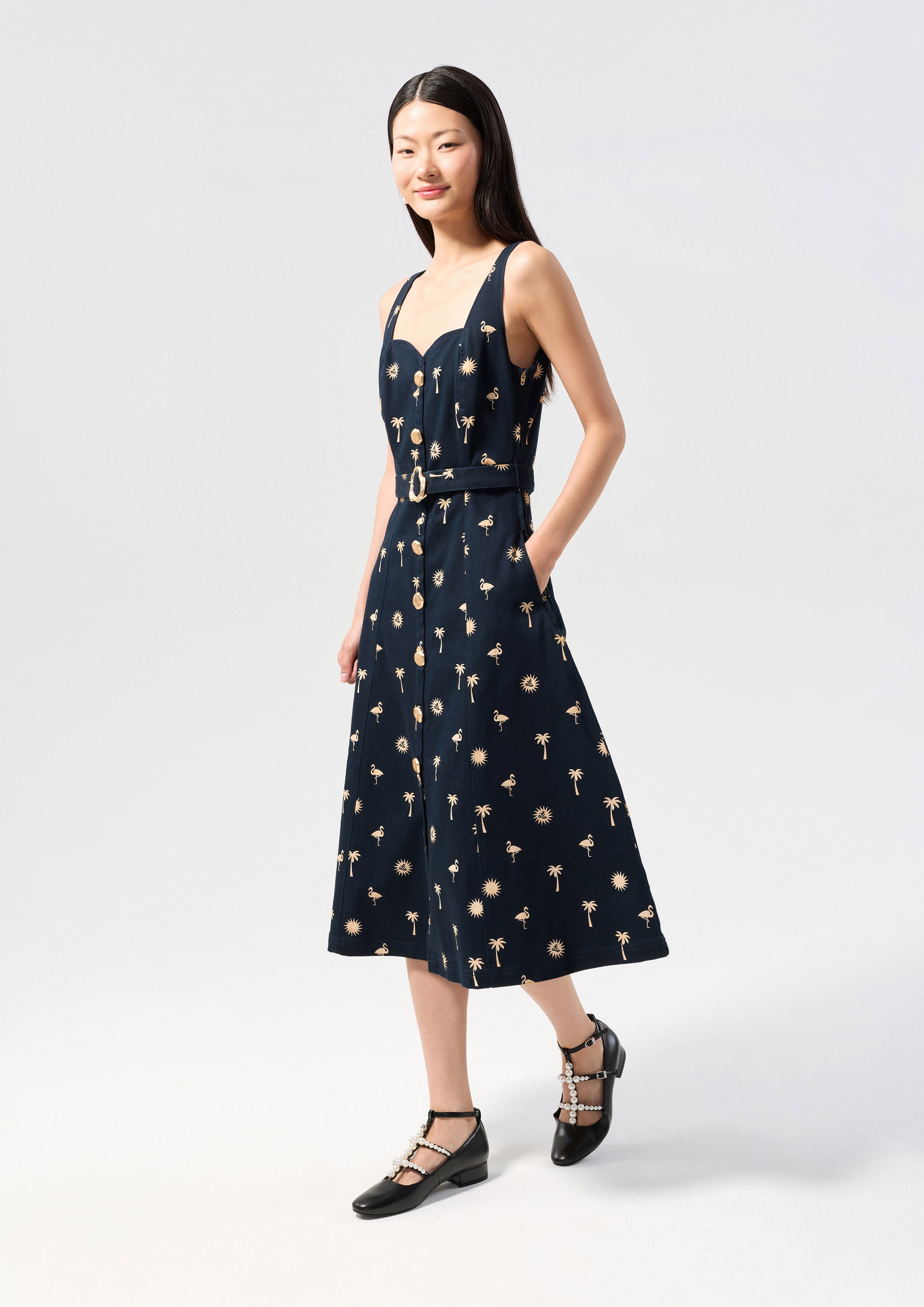 Embroidered Mini Dress Palm Spring