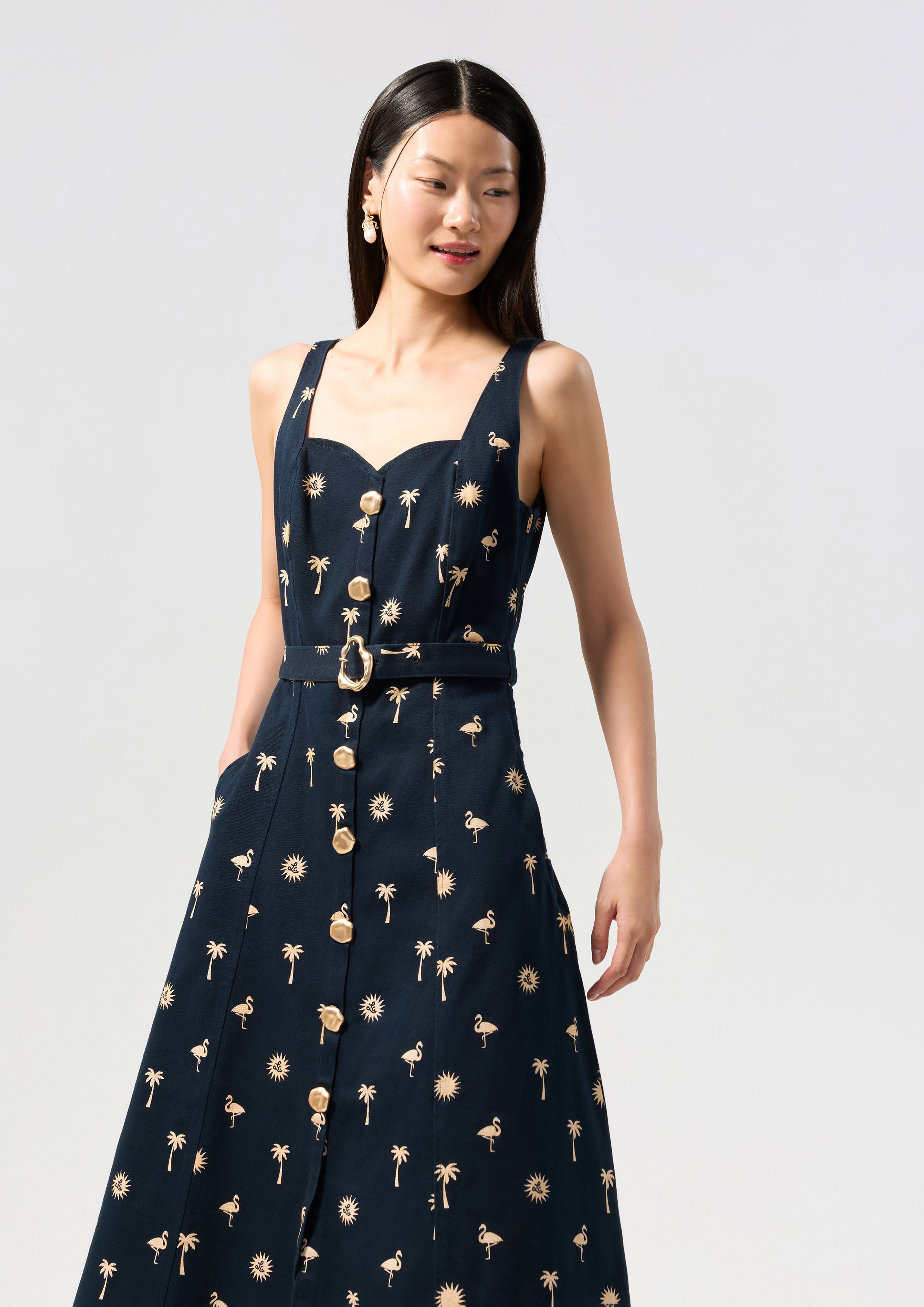 Embroidered Mini Dress Palm Spring