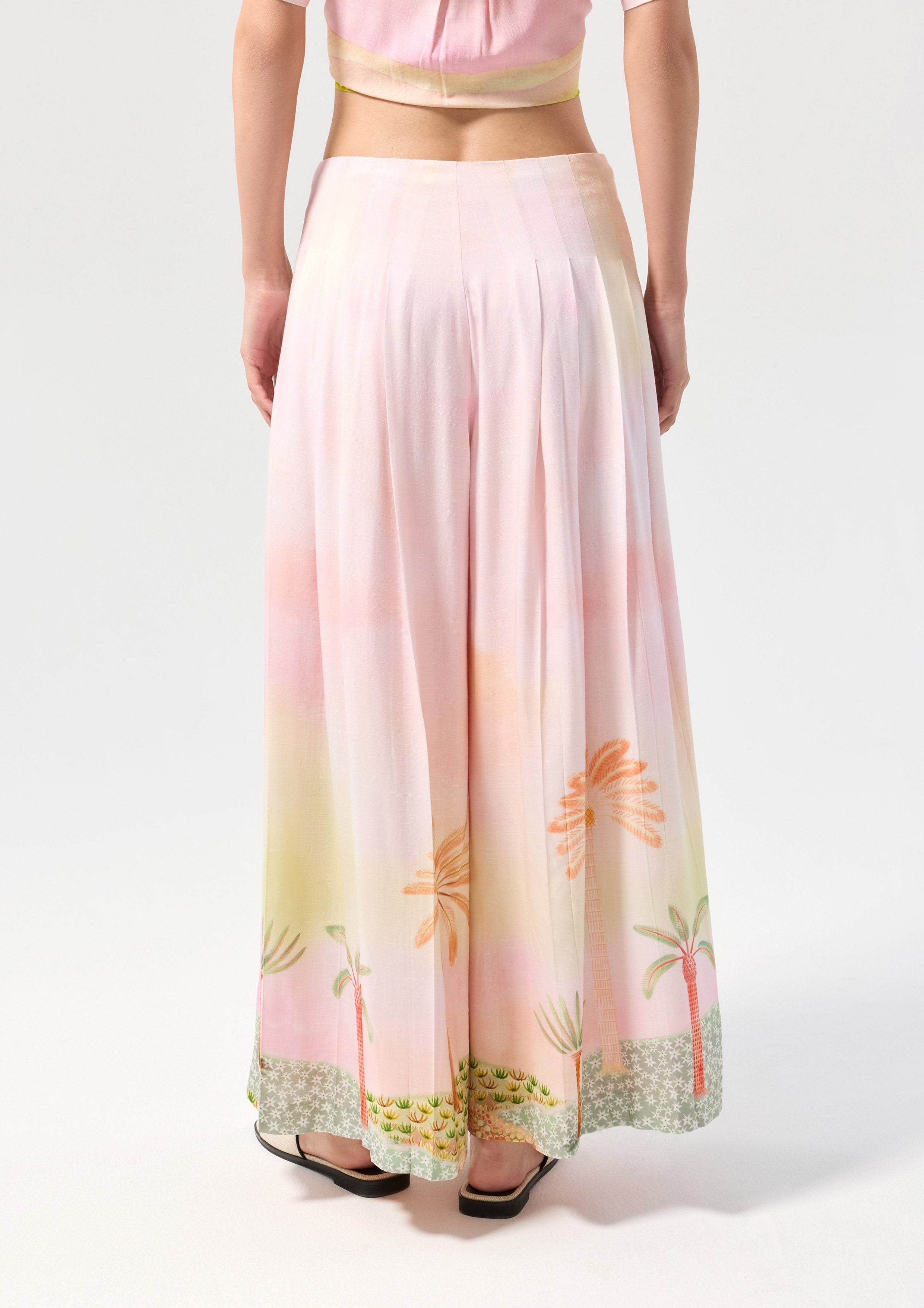 Print Flare Leg Trousers Oasis