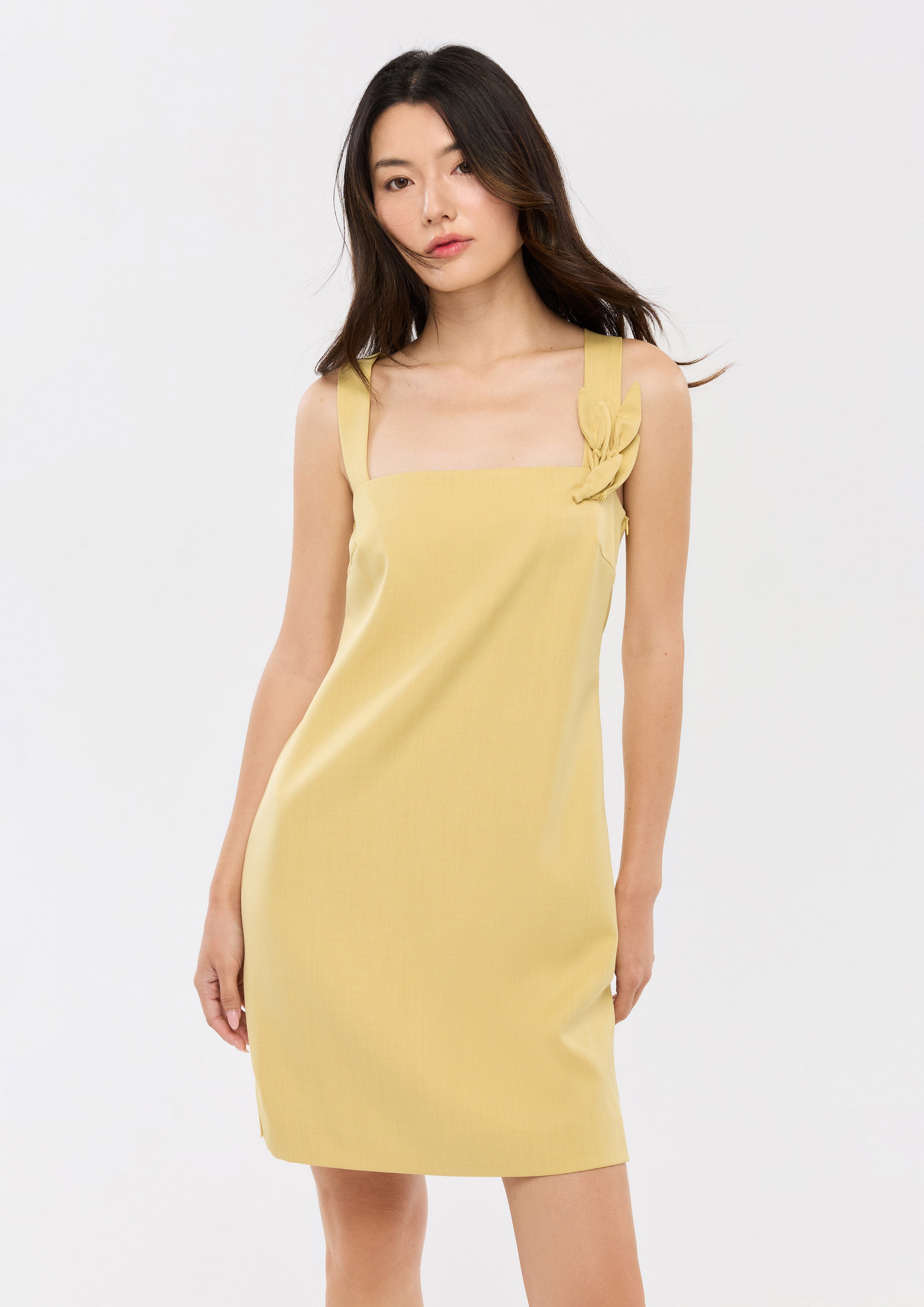 Create Your Signature Look with Leave Appliqué Strap Mini Dress Oasis