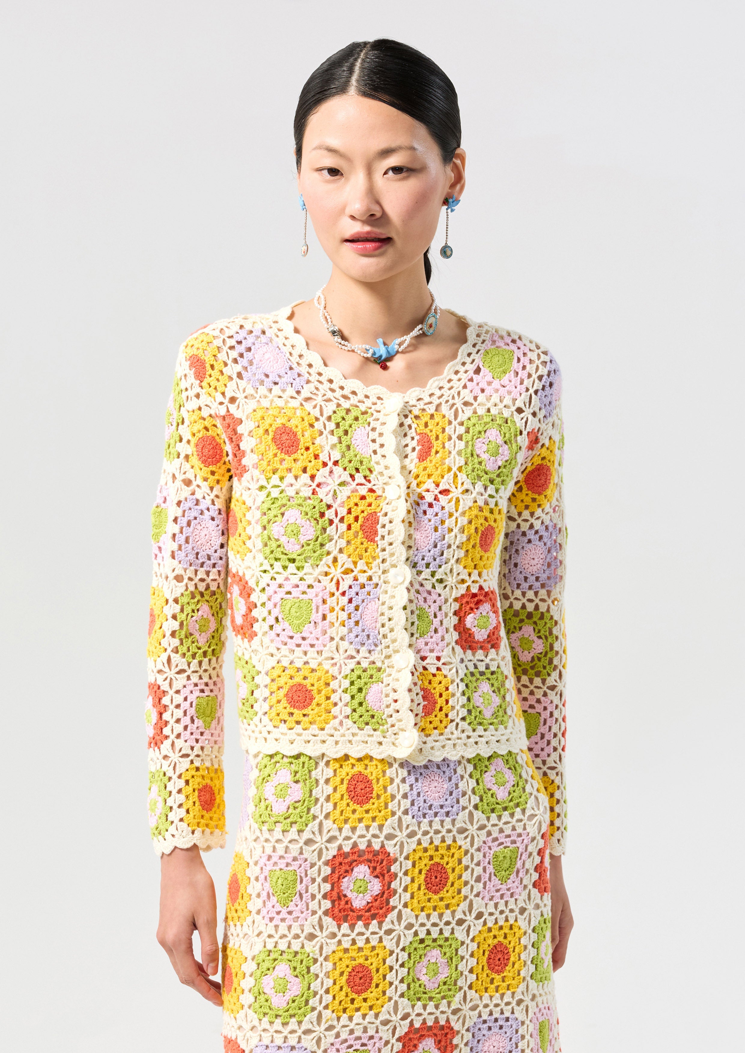 Crochet Long Sleeve Cardigan Oasis