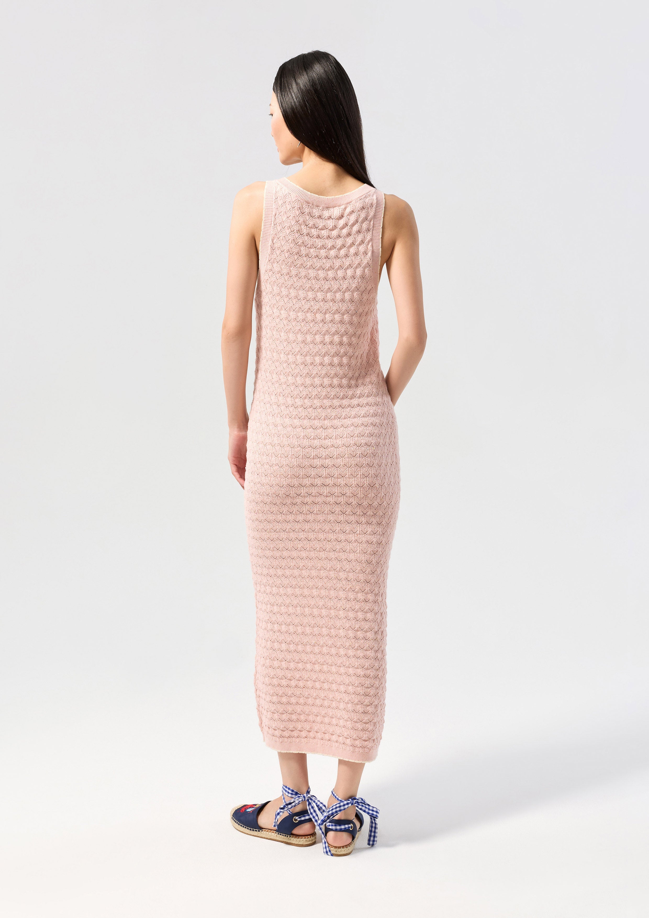 Logo Crochet Sleeveless Midi Dress Oasis