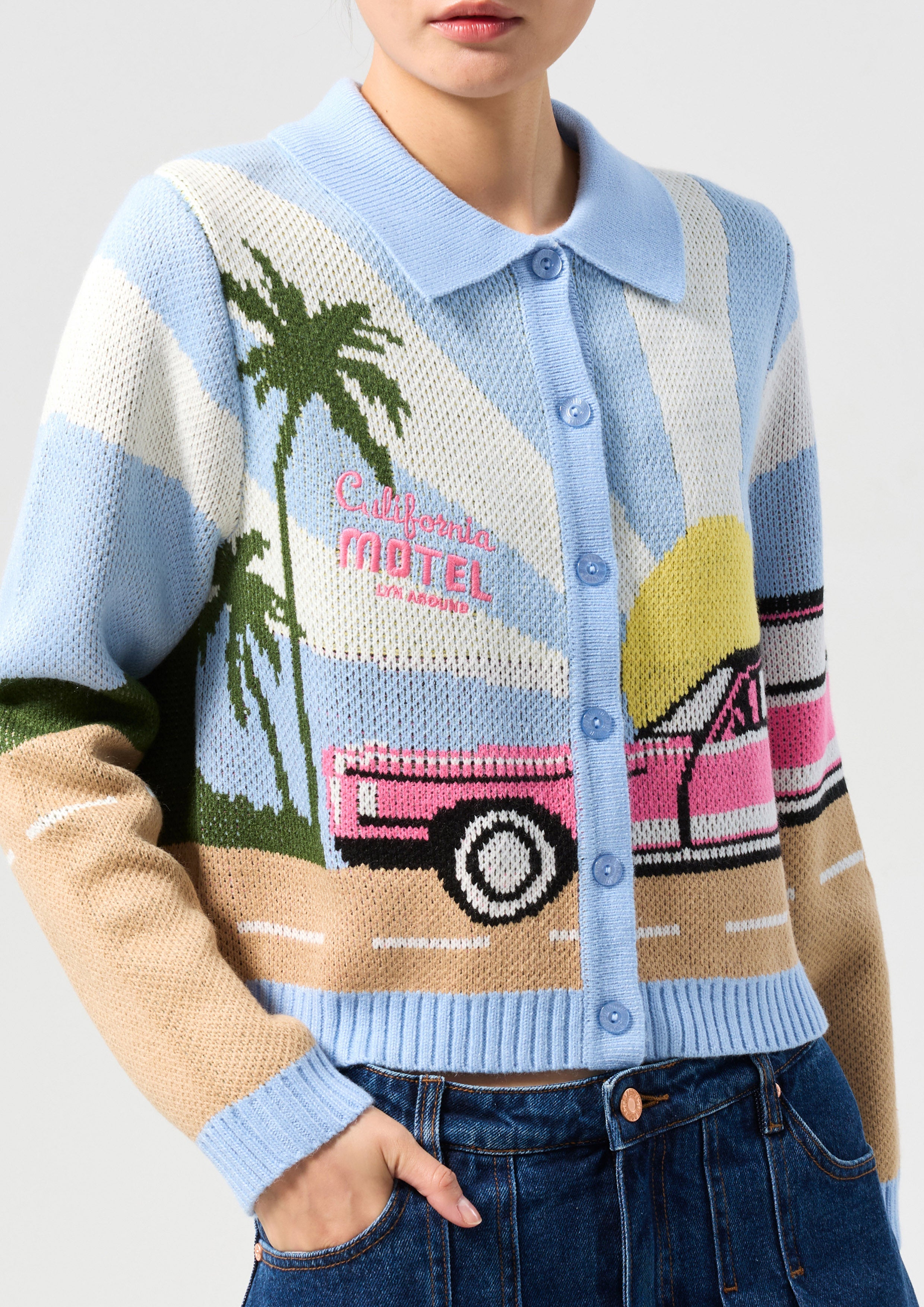 Knitted Long Sleeve Cardigan Palm Spring