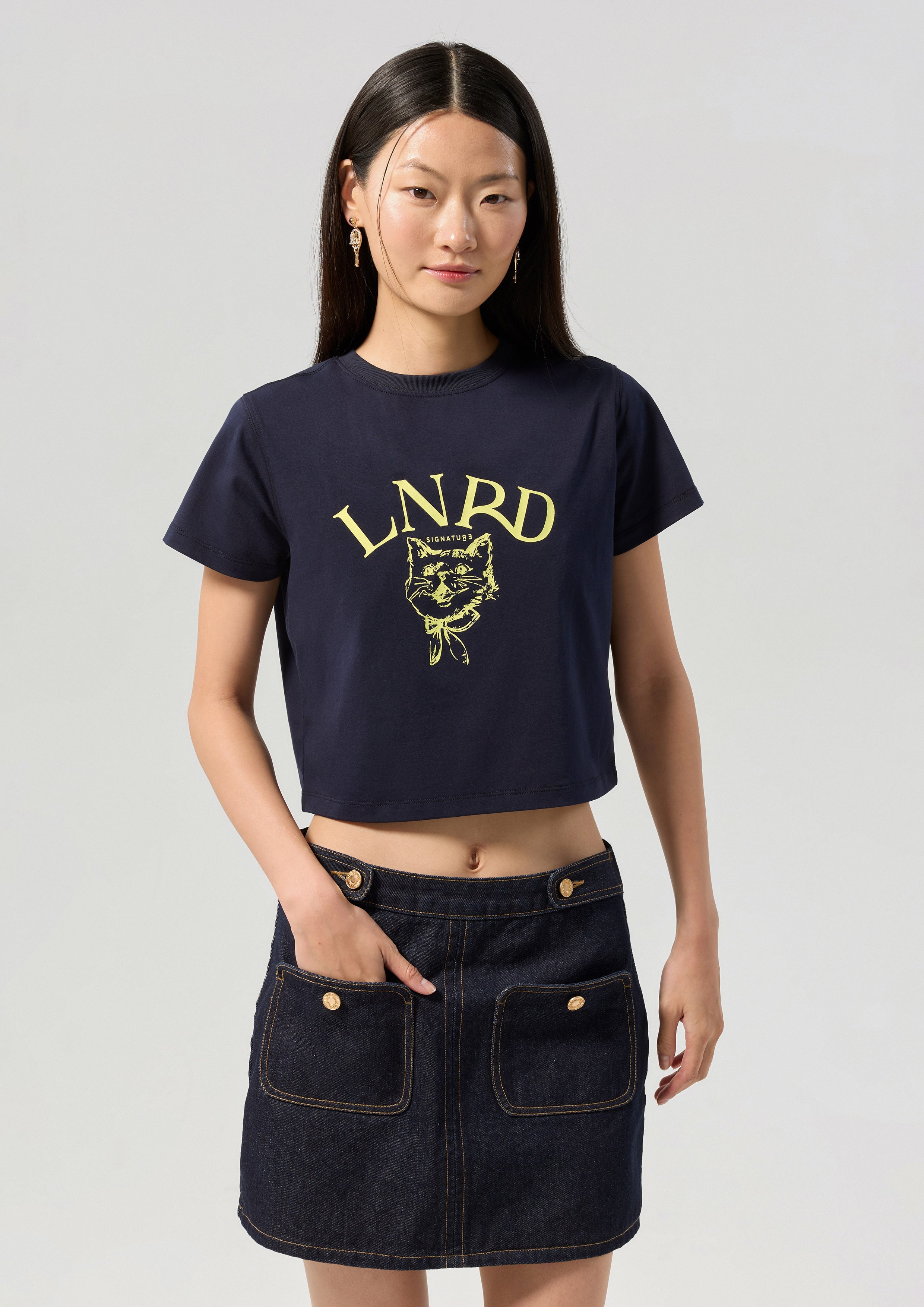 Tabby Cat Crop T-Shirt LNRD Signature