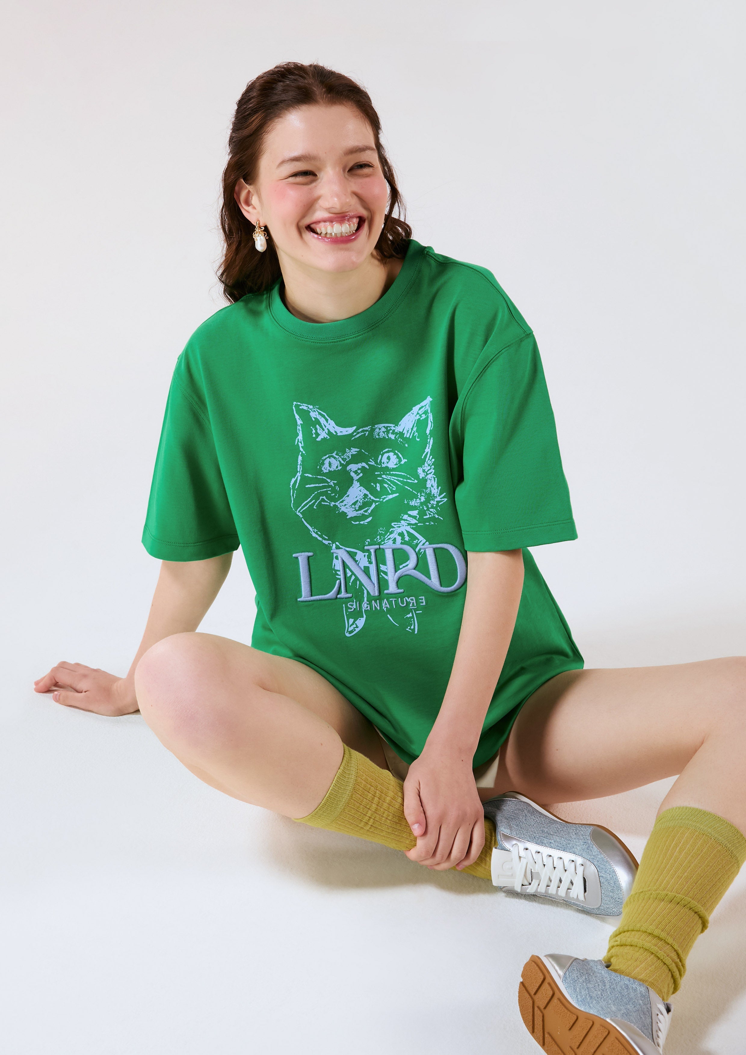 Tabby Cat Logo Oversized T-Shirt LNRD Signature
