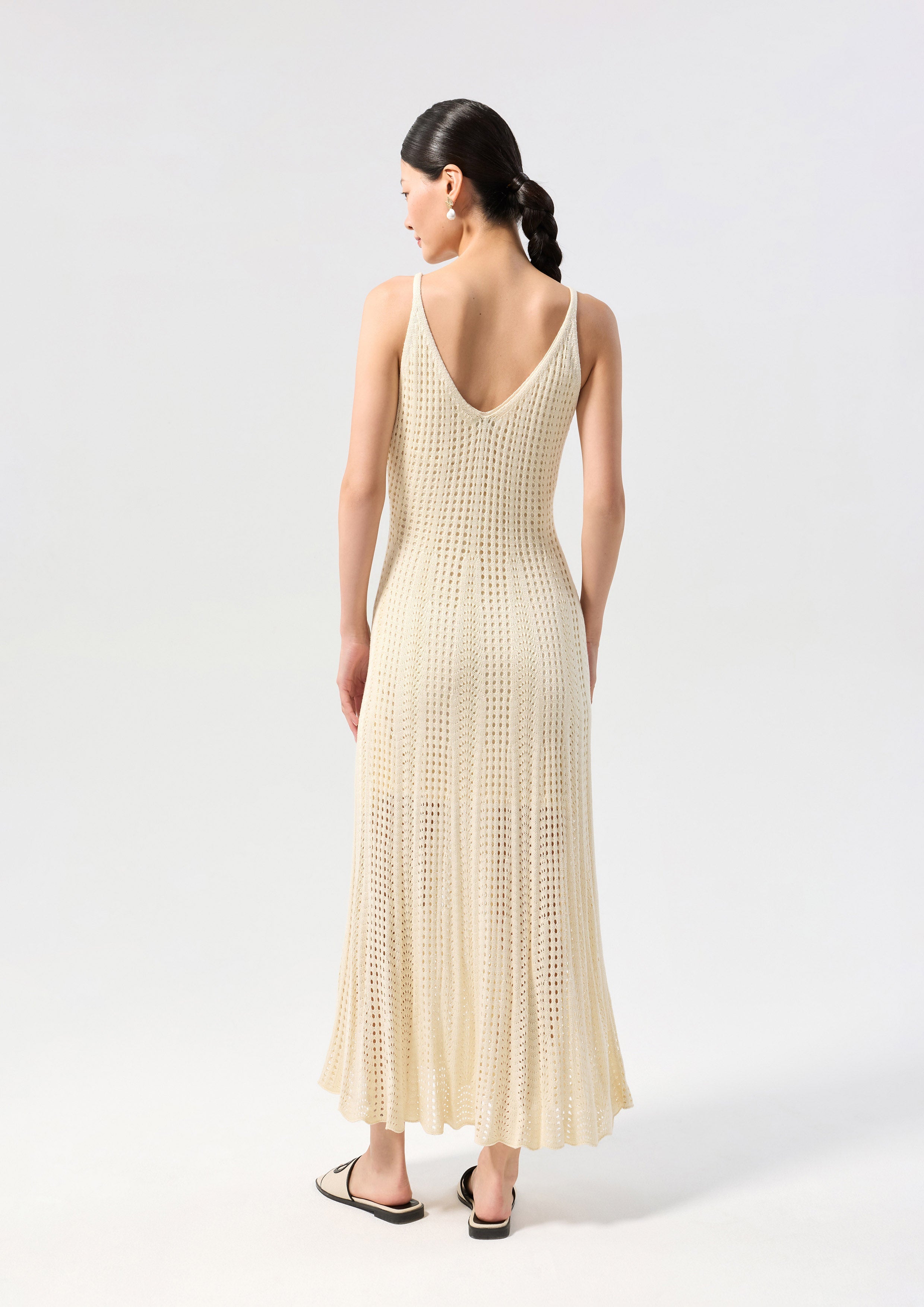 Floral Embellished Crochet Midi Dress Palm Spring