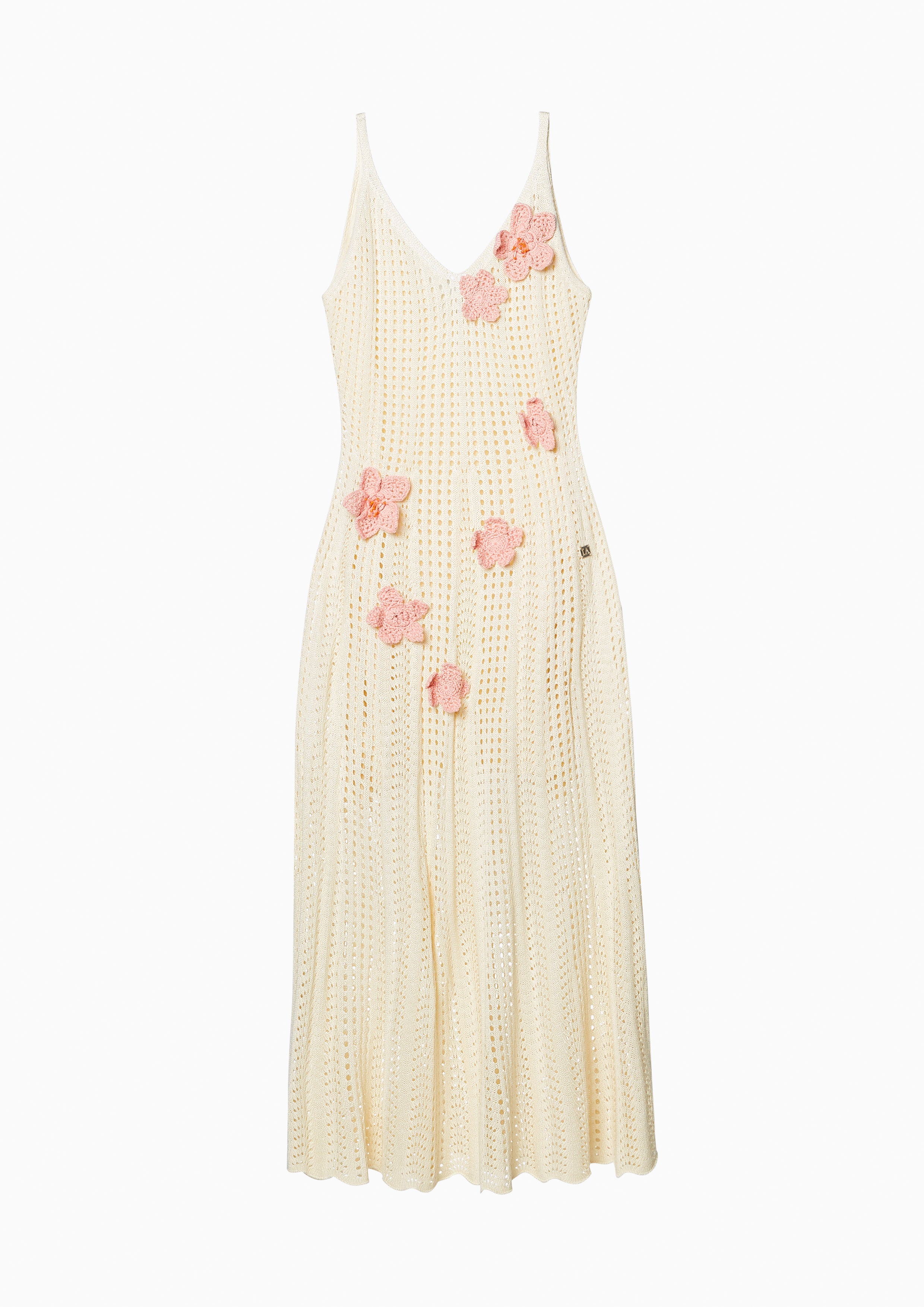 Floral Embellished Crochet Midi Dress Palm Spring