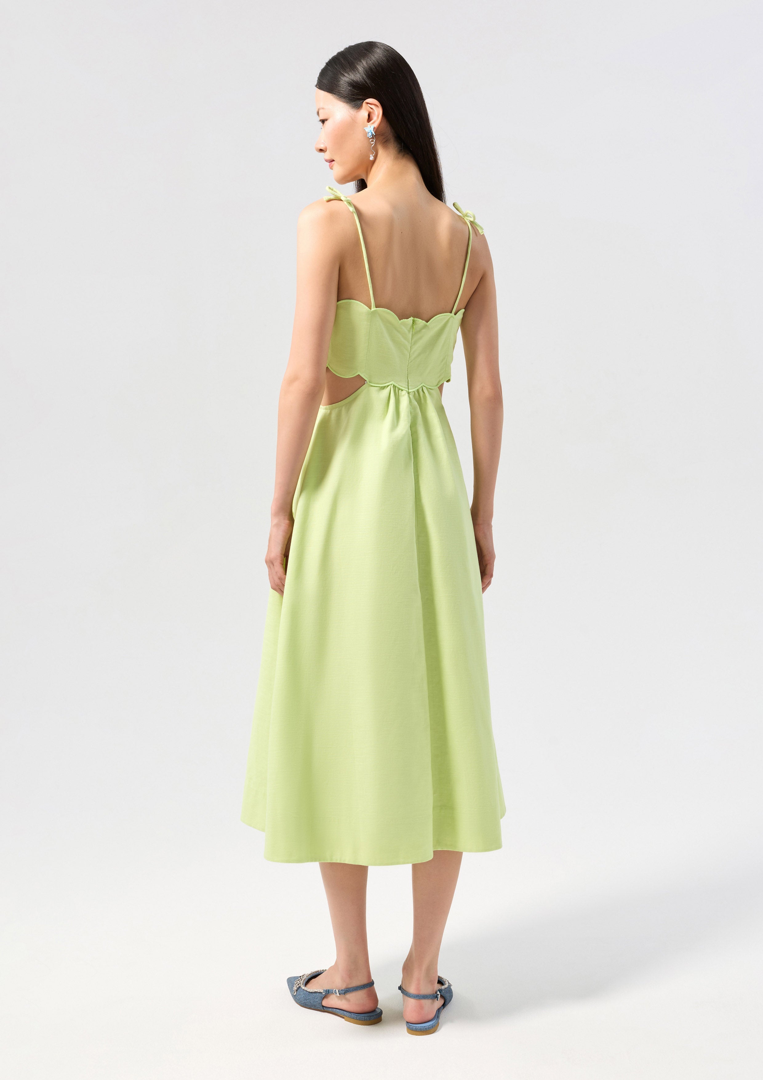 Scallop Cut-Out Maxi Dress Palm Spring