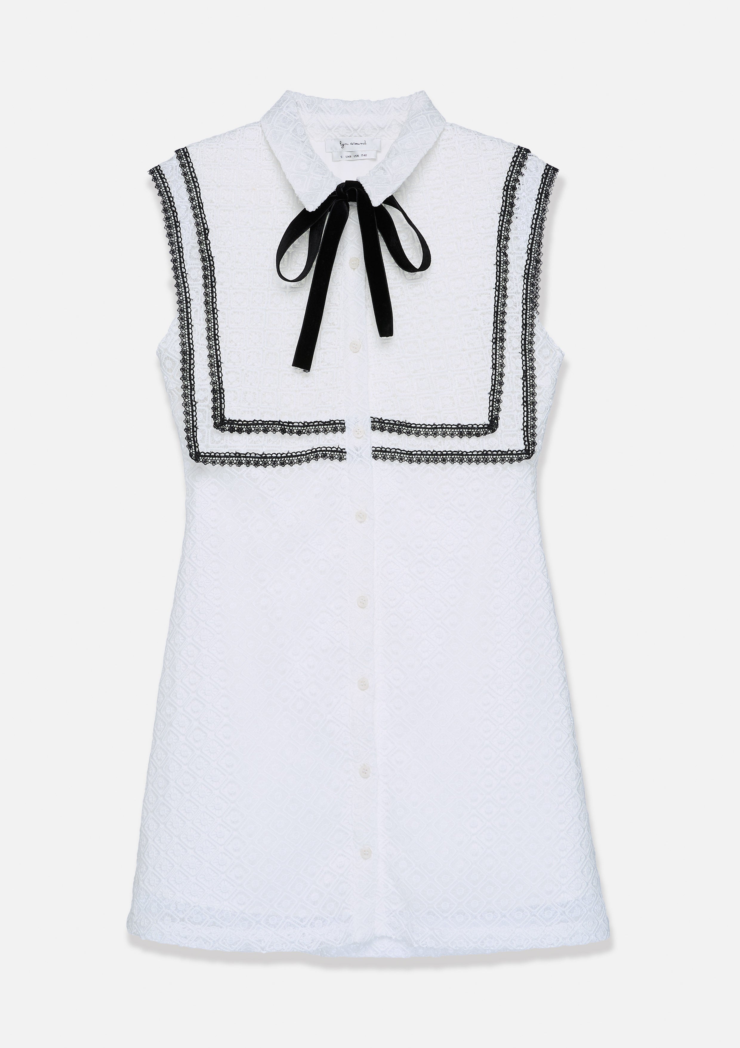 Lace Bow Collar Mini Dress Oasis