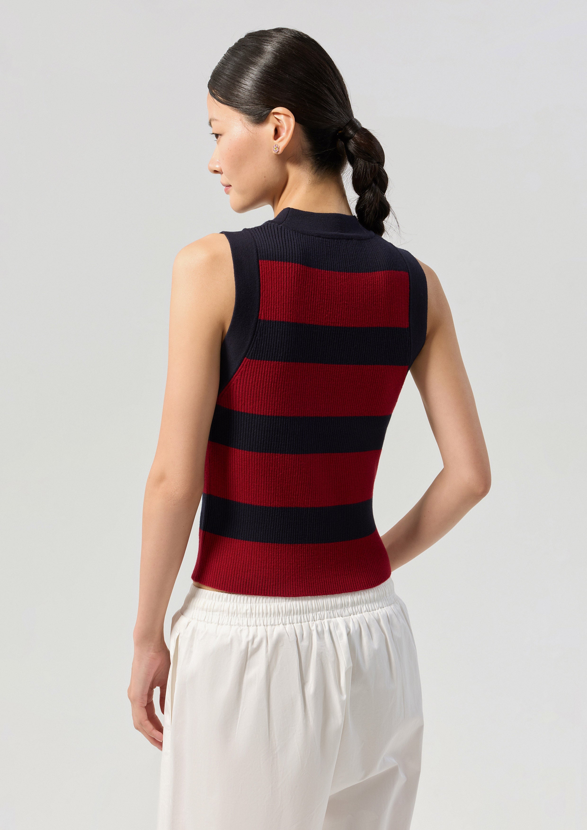 Stripe Sleeveless Knitted Top Califonia Yacht Club