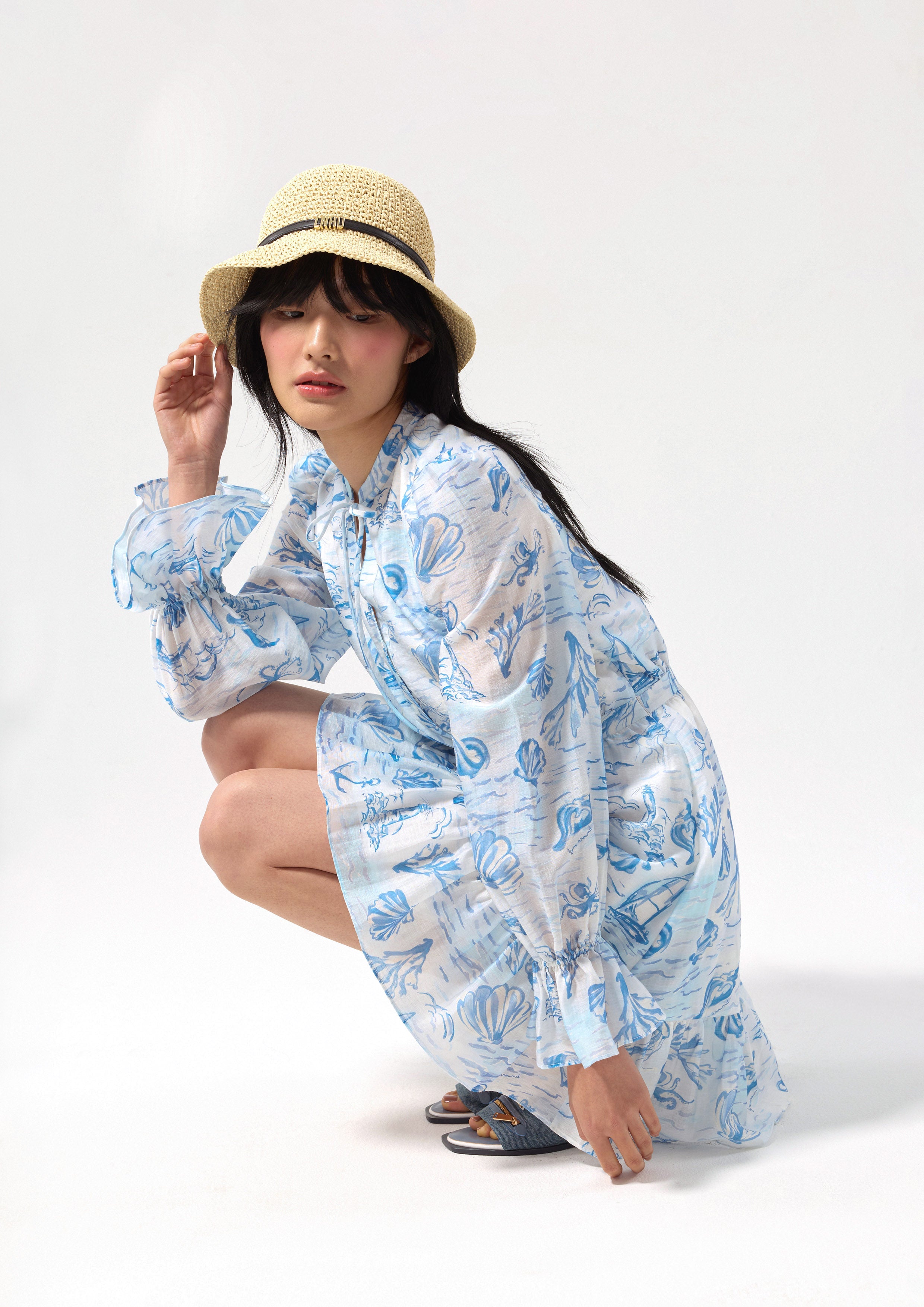 Sheer Print Mini Dress California Yacht Club