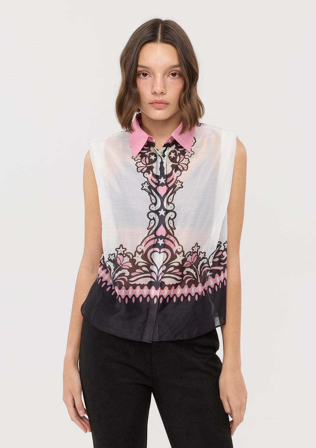 Sheer Paisley Print Blouse Cosmic Remedy