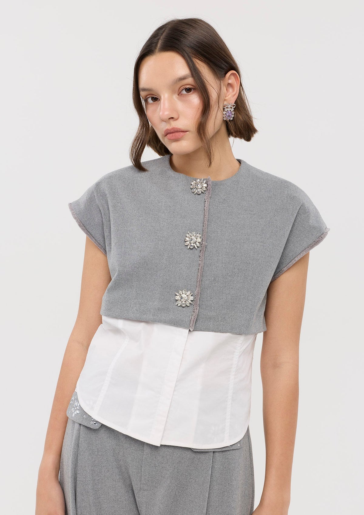 Layered Short Sleeve Blouse Cosmic Remedy