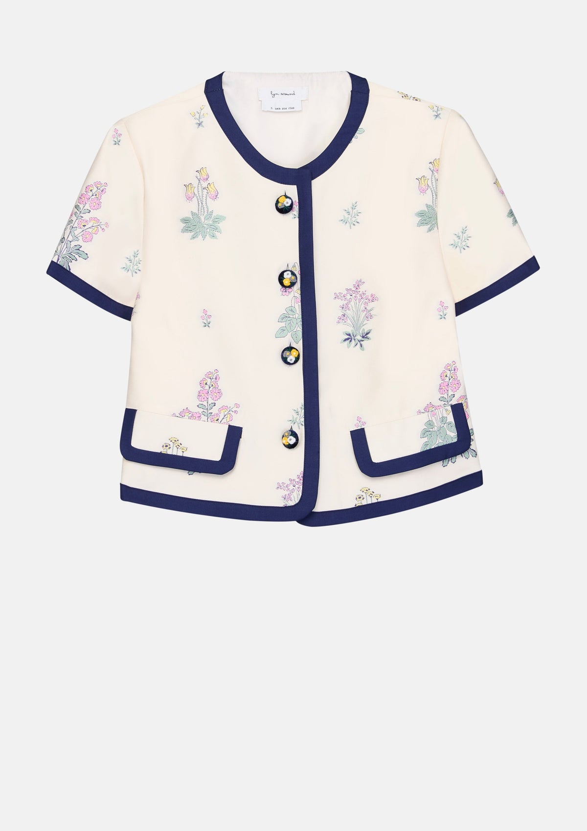 Floral Embroidered Short Sleeve Top Sacred Botanica