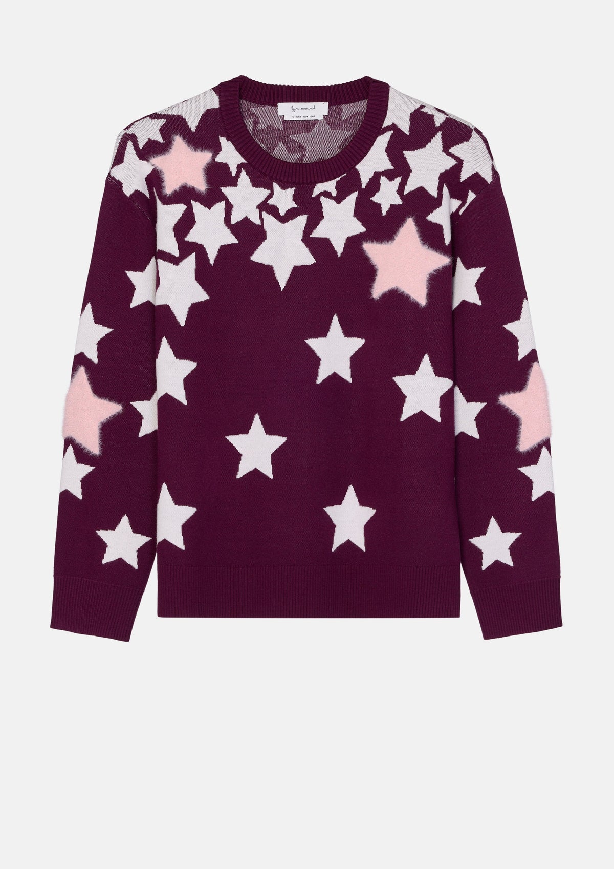 เสื้อนิตพูลโอวเวอร์แขนยาวแต่งลายดาวขนเฟอร์ คอลเลกชัน In Dream's Orbit