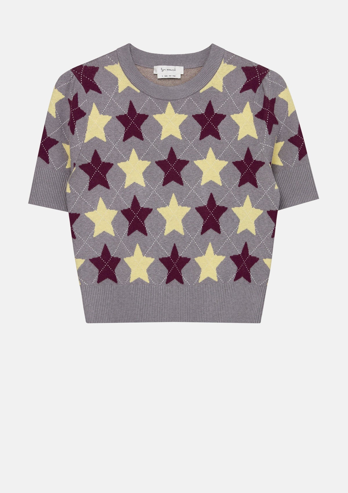 เสื้อนิตลายตารางซ้อนดวงดาว คอลเลกชัน In Dream's Orbit