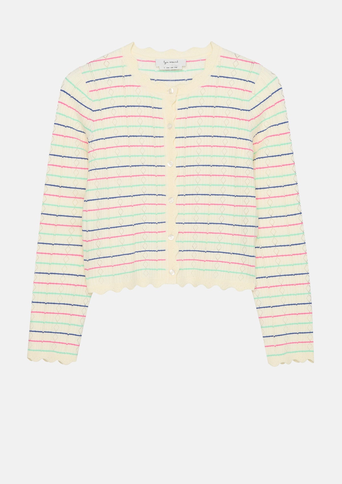 Stripe Scallop Knitted Cardigan Sacred Botonica