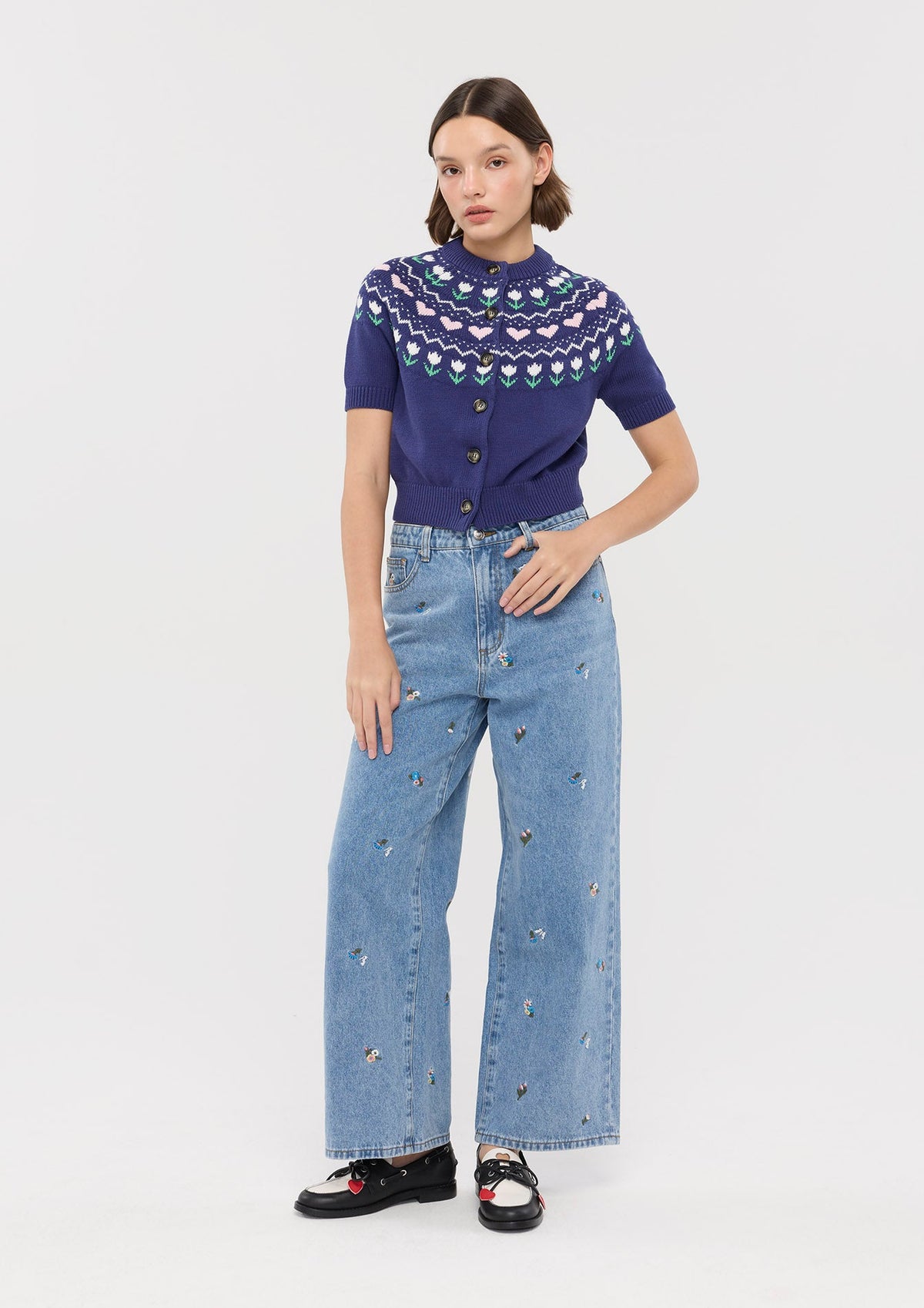 Knitted Short Sleeve Top Sacred Botonica