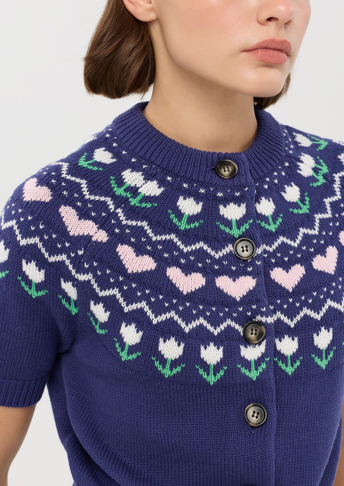 Knitted Short Sleeve Top Sacred Botonica