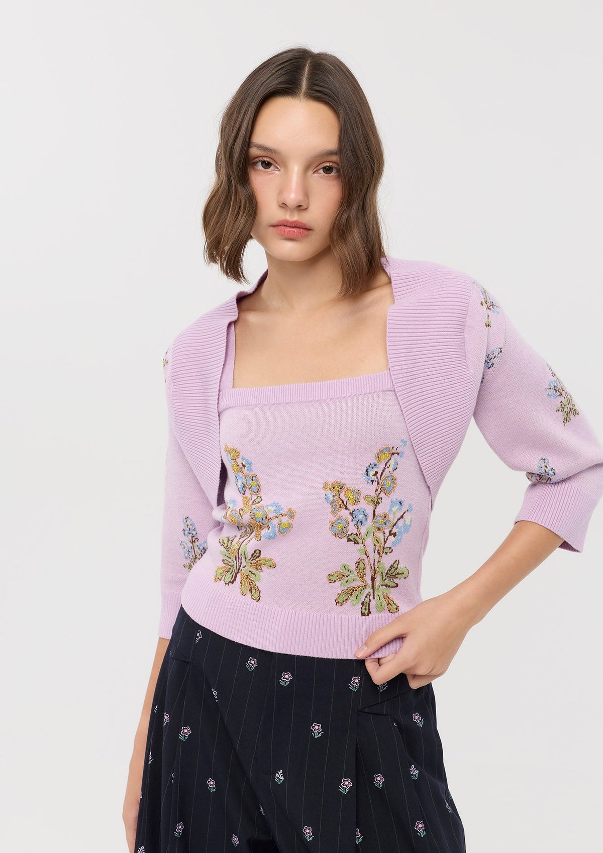 Floral Knitted Long Sleeve Top Sacred Botanica